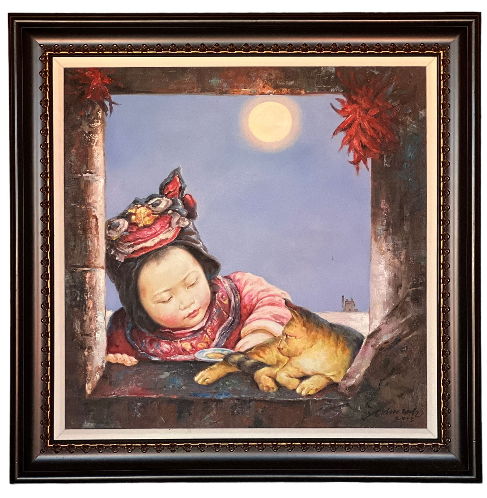 Oil Painting on Canvas, Signed: Oil Painting on Canvas, SignedH : 38 1/2 in ( 97.79 cm ) W ; 38 1/2 in ( 97.79 cm ) Provenance: Contemporary Masters Gallery In Island in Maui County, Hawaii.