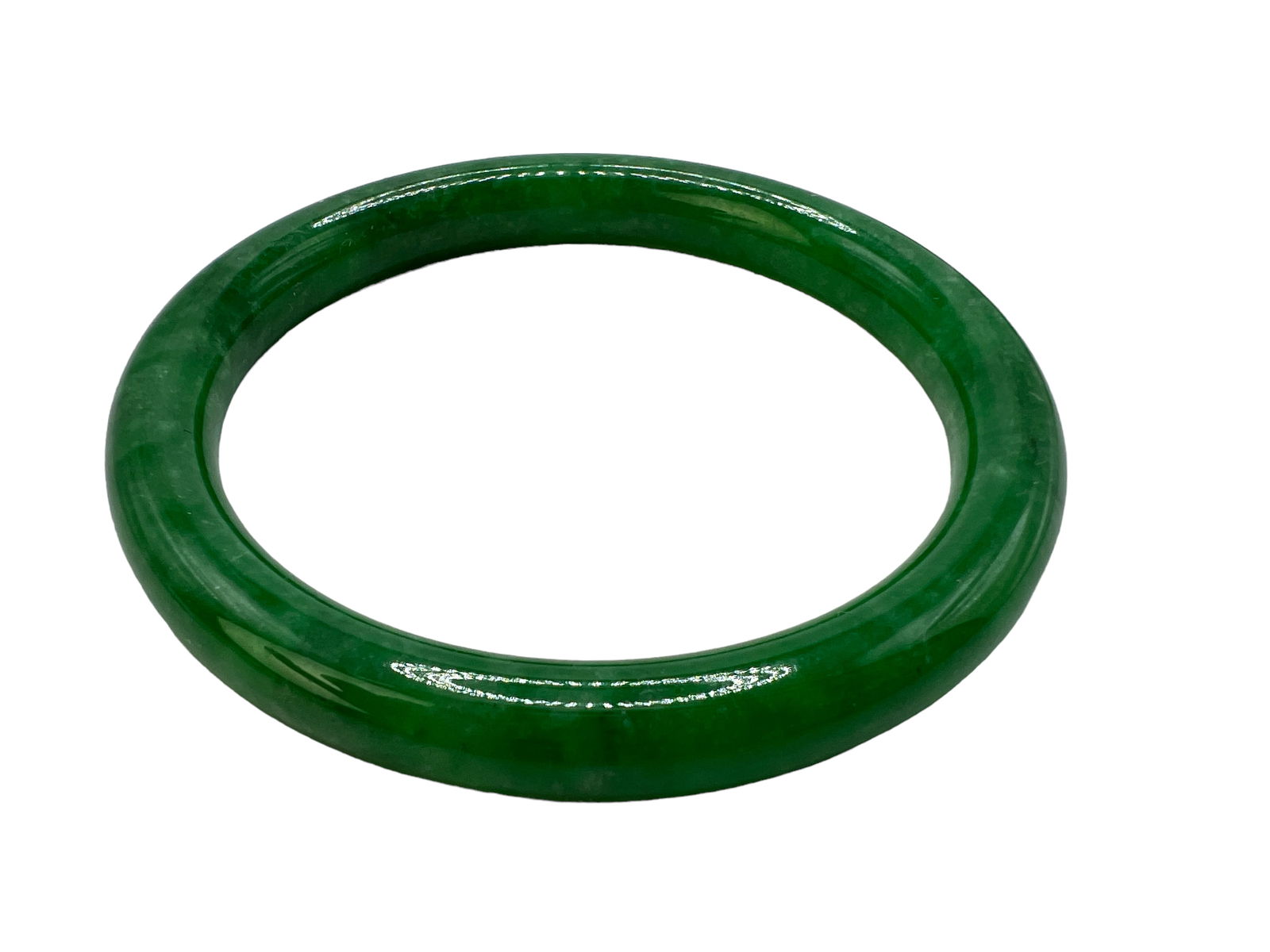 TWO JADE / GREEN STONE BANGLES - 4