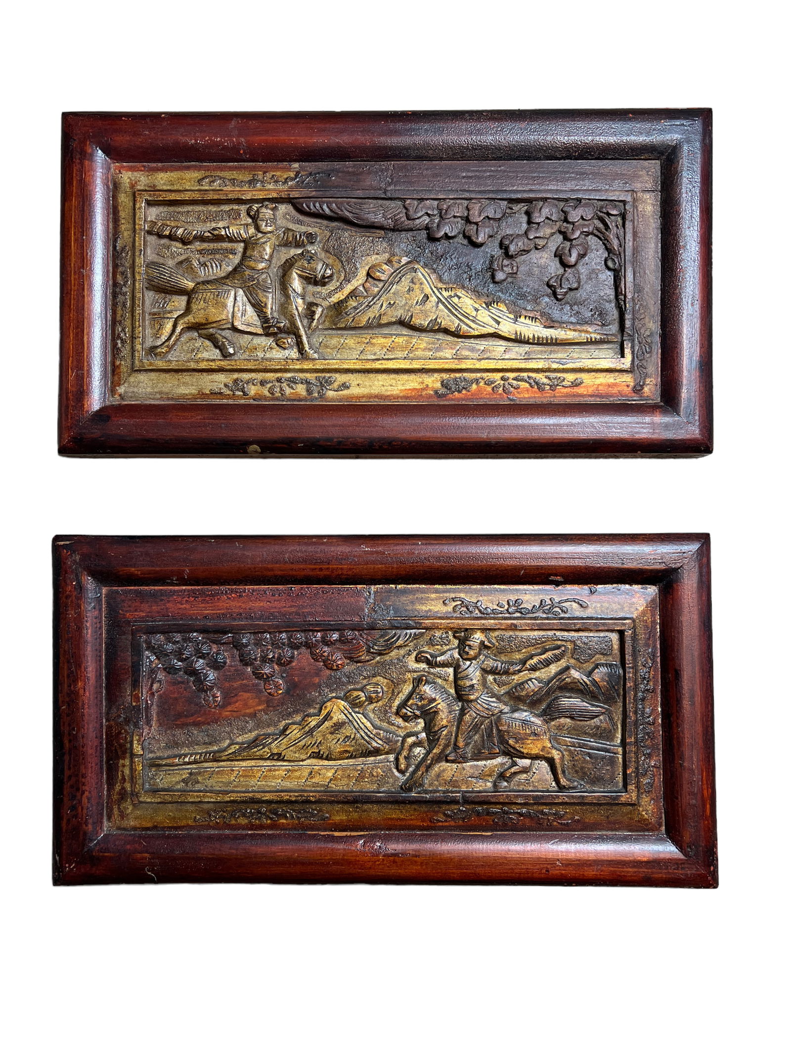 Pair of Chinese carved wood gilt panels (1 of 4)
