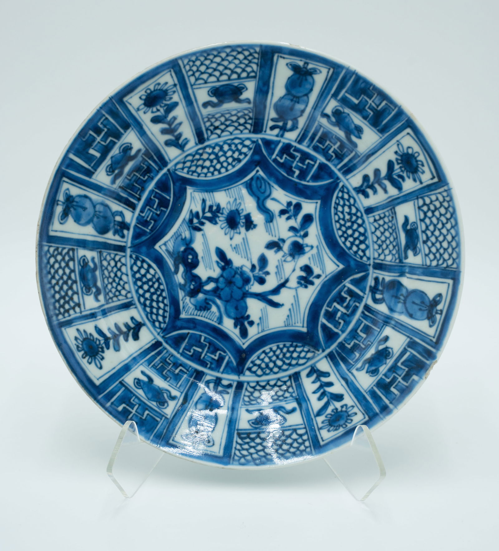 Chinese Blue and White Porcelain Plate with Floral (1 of 10)