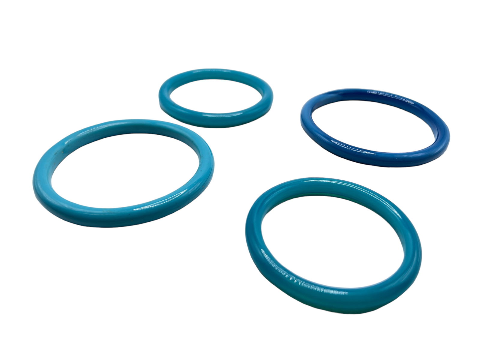 Four Peking Glass Blue Bangles - 3