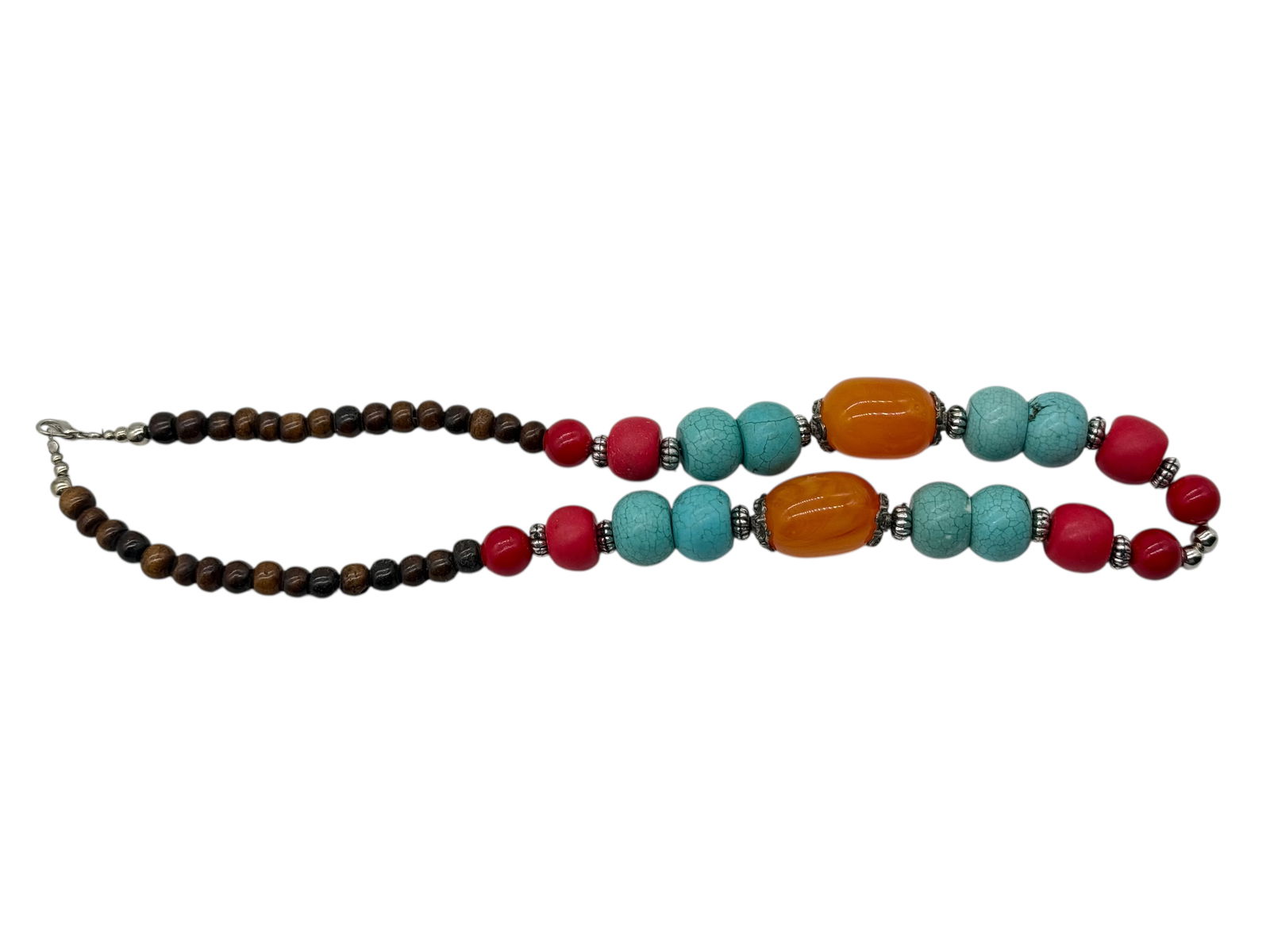 An Ethnic Necklace with Turquoise, Carnelian and W (1 of 4)