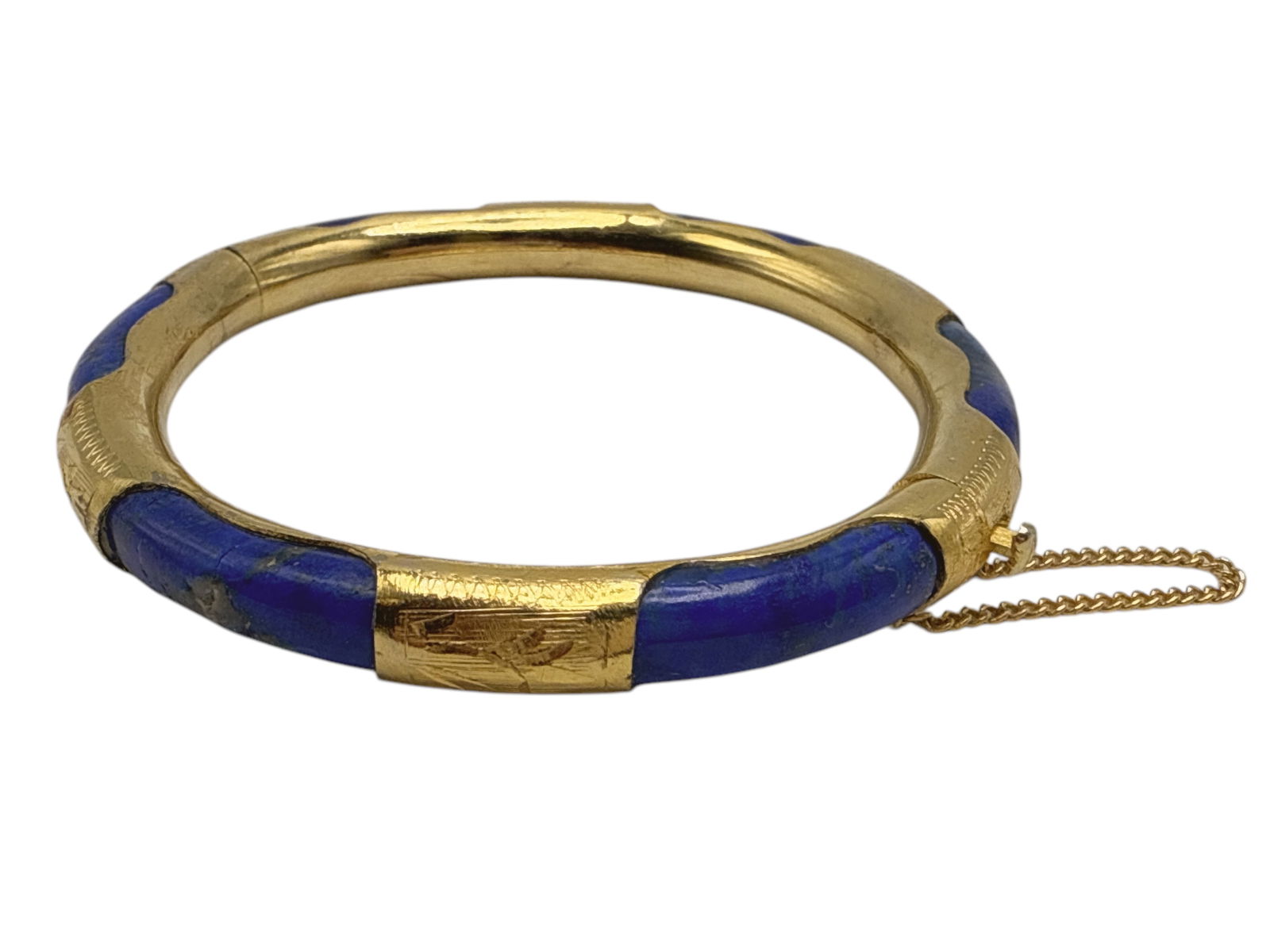 A Lapis Lazuli Gilt Bracelet Bangle: A Lapis Lazuli Gilt Bracelet BangleH : 3 in ( 7.62 cm )