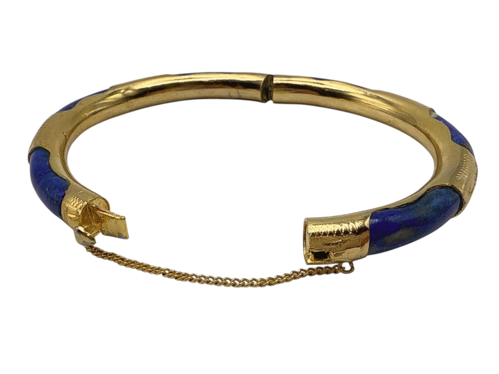A Lapis Lazuli Gilt Bracelet Bangle - 2