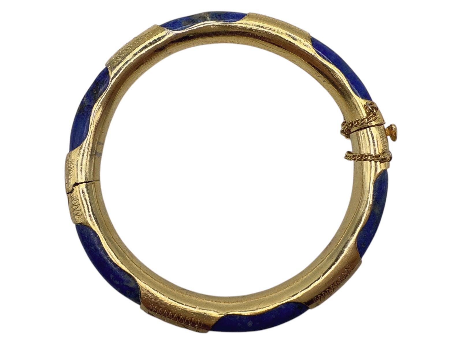 A Lapis Lazuli Gilt Bracelet Bangle - 3