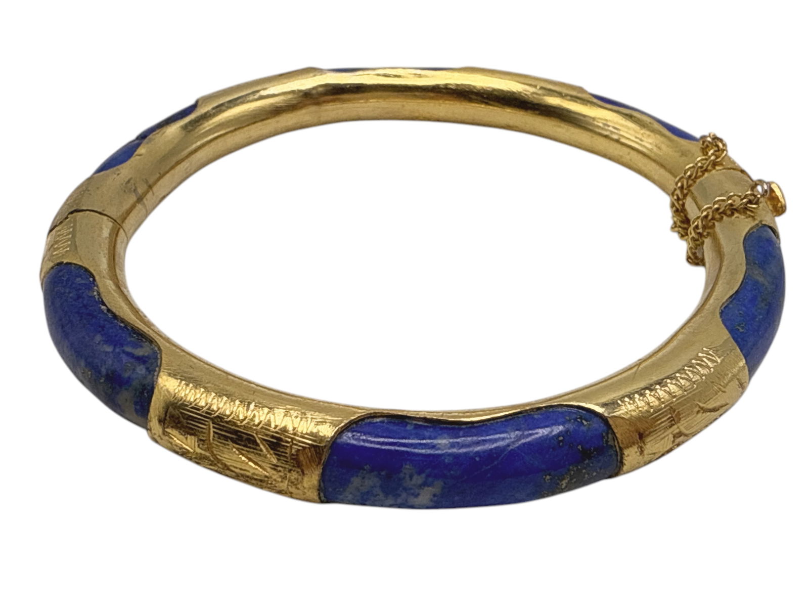 A Lapis Lazuli Gilt Bracelet Bangle - 4