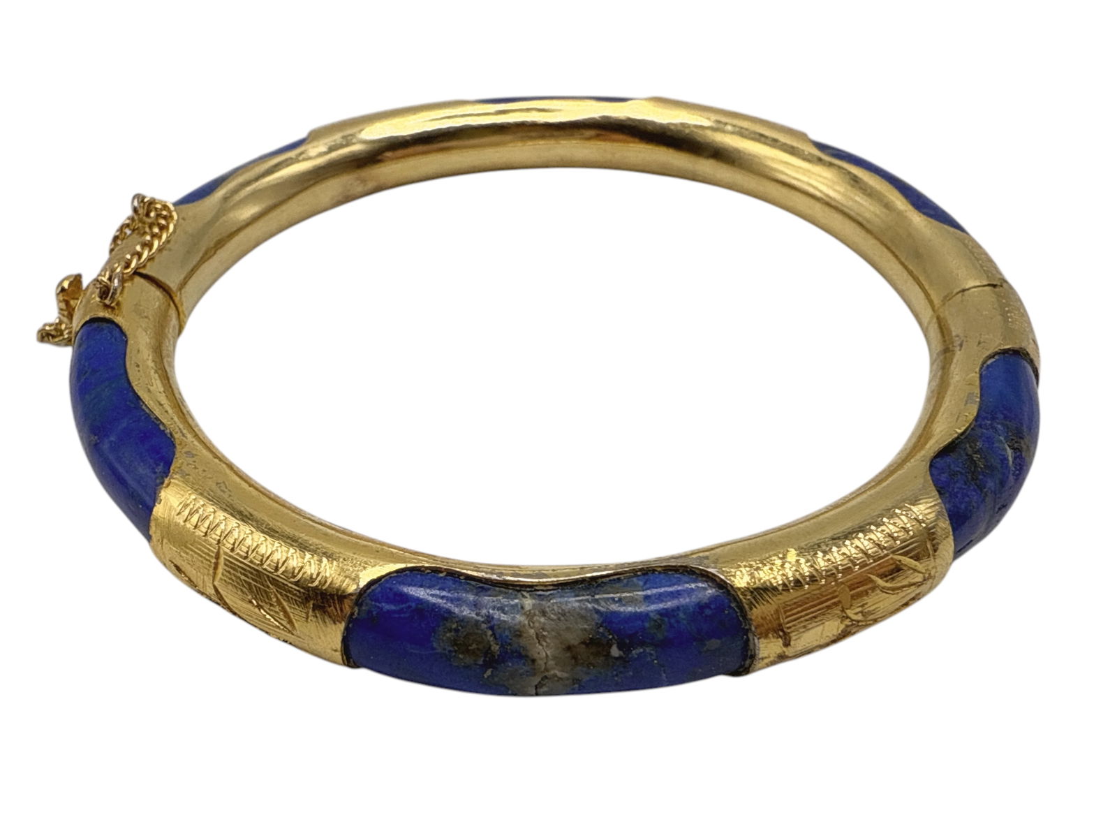 A Lapis Lazuli Gilt Bracelet Bangle - 5