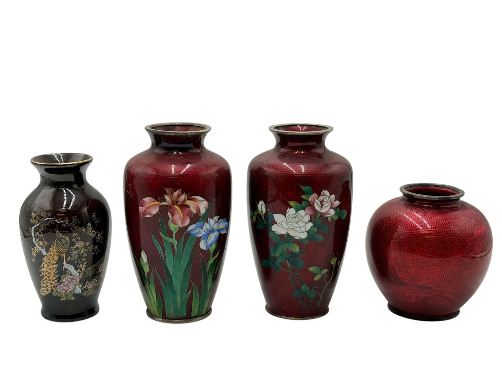 Four Japanese Cloisonné Enamel Vase Set (1 of 5)