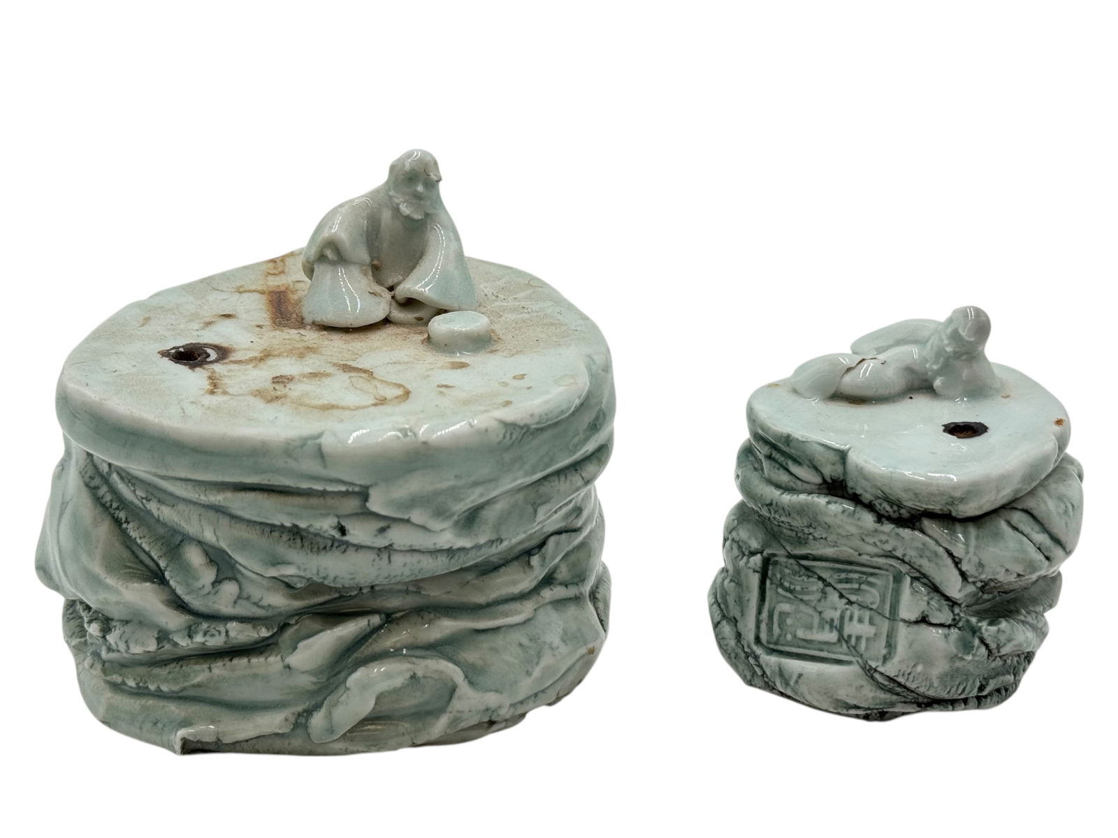 Two Chinese Monochrome Celadon Porcelain Figural B (1 of 6)