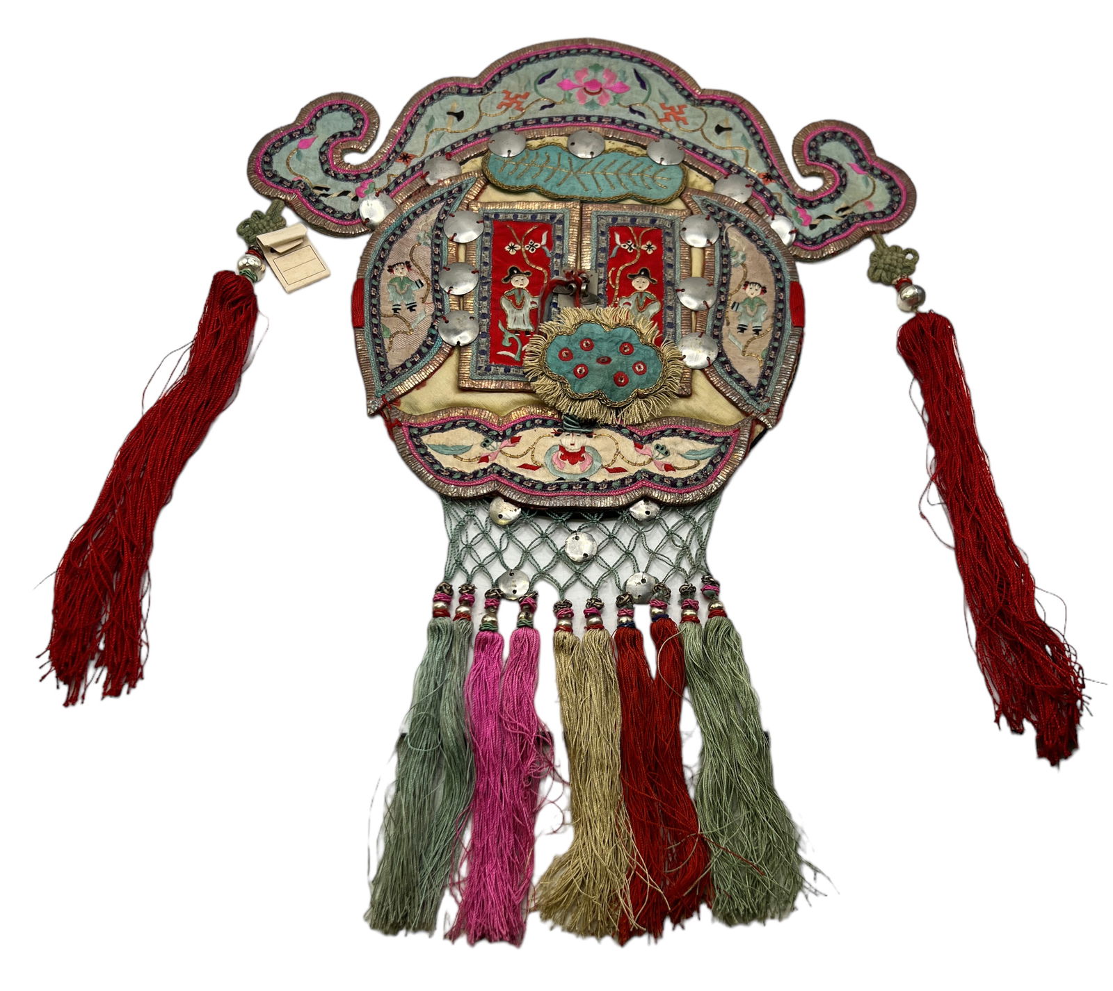 Chinese Embroidery Collar with Tassels, 19th-20th: Chinese Embroidery Collar with Tassels, 19th-20thChinese Embroidery Collar with Tassels 19th-20th Century H : 9 in ( 22.86 cm ) W : 11 in ( 27.94 cm )