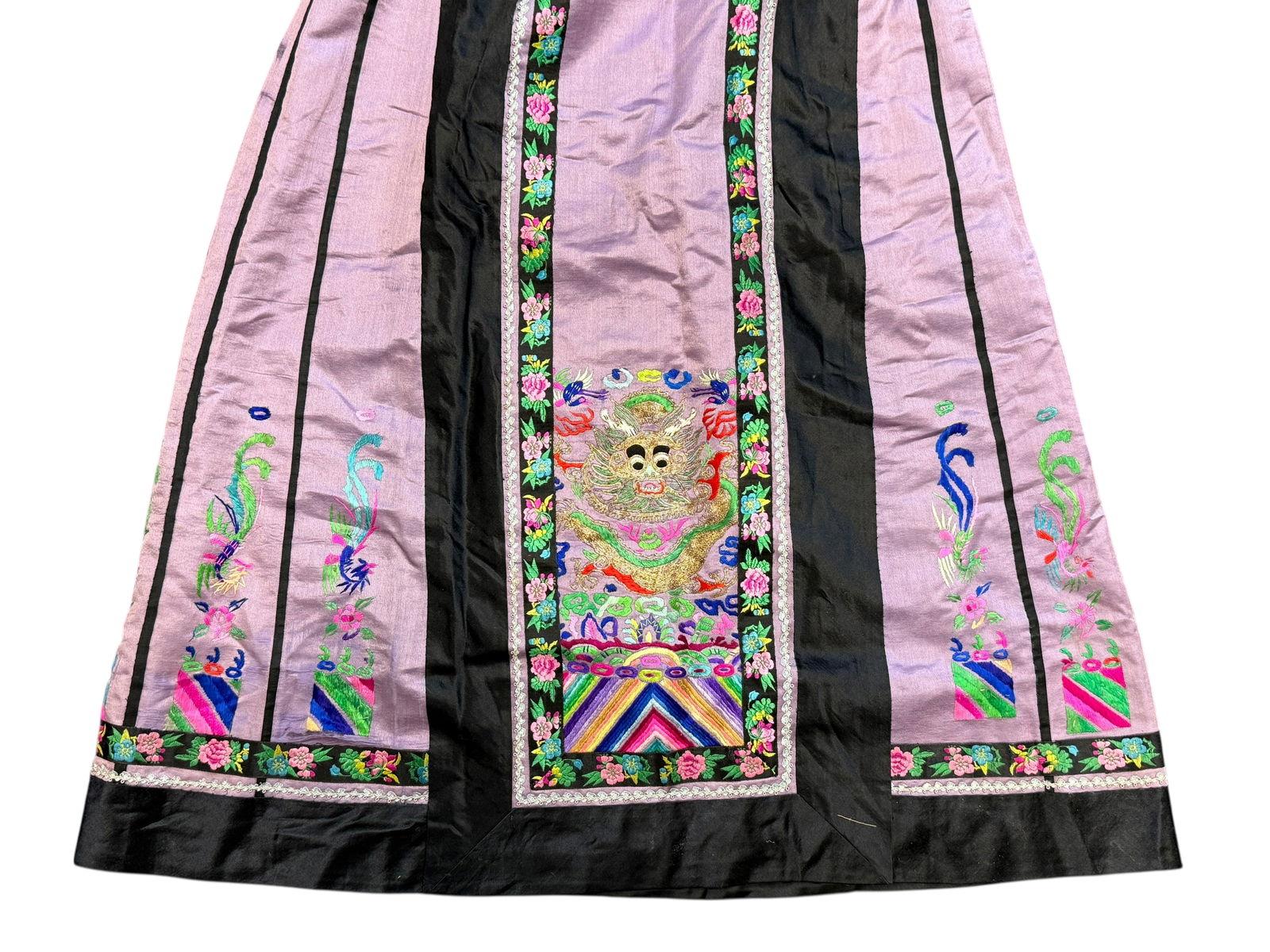 Two Chinese Embroidered Skirts - 8