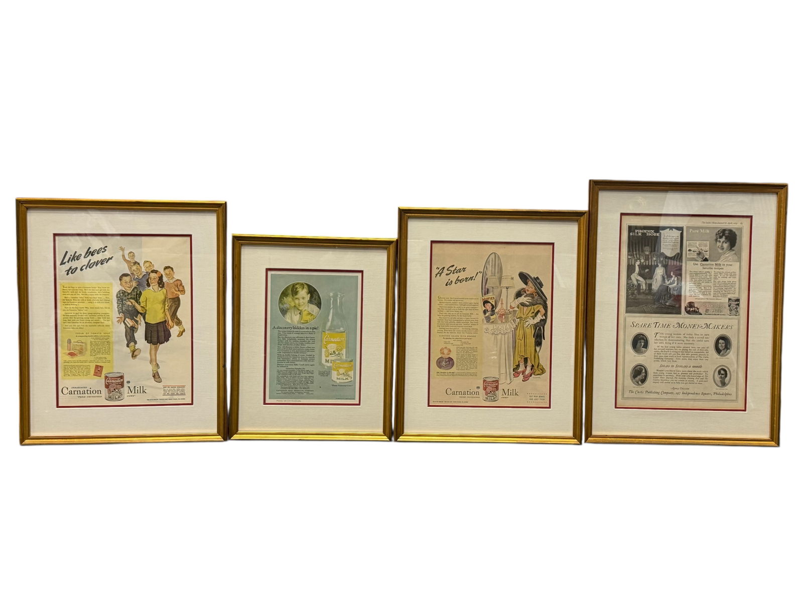 Group of 4 Framed Vintage Advertising Prints – Car (1 of 10)