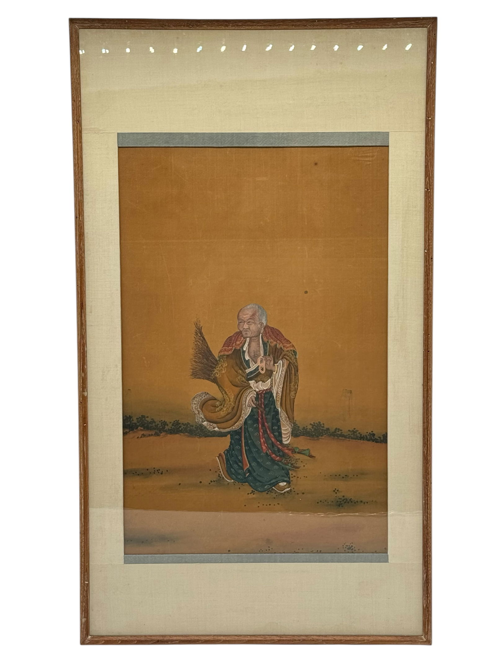 Chinese Painting of Luohan (Arhat) Figure,: Chinese Painting of Luohan (Arhat) Figure,H: 33 inches W: 16 3/4 inches