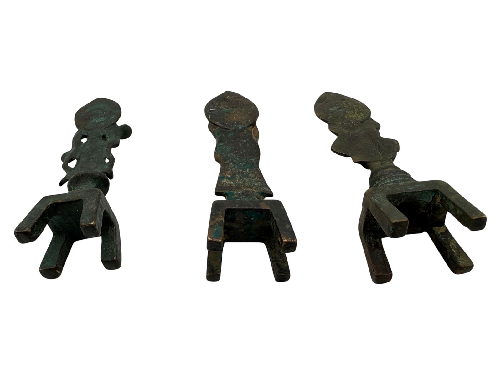 3Three Antique Style Bronze Buddhist Figures with - 5