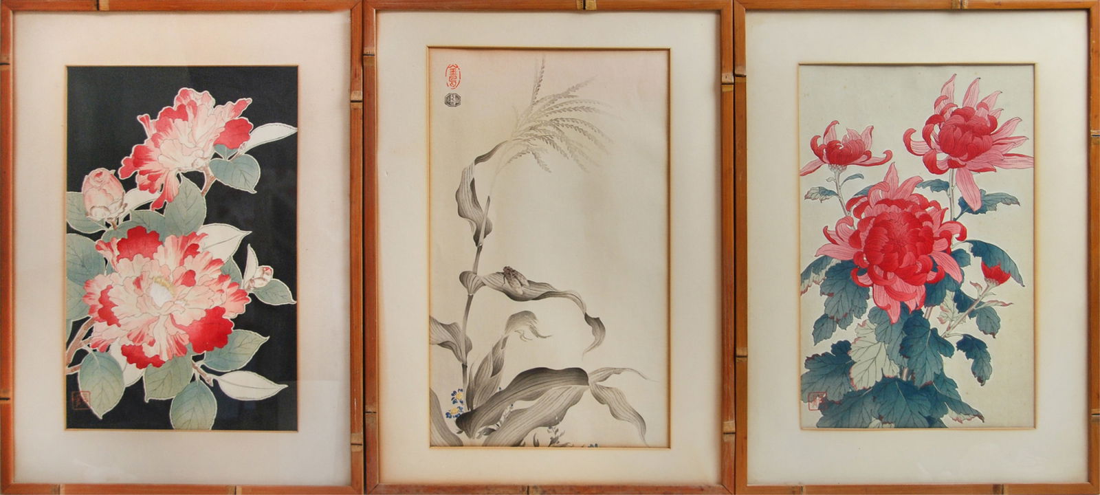 THREE FRAMED WOODBLOCK PRINTS (1 of 7)