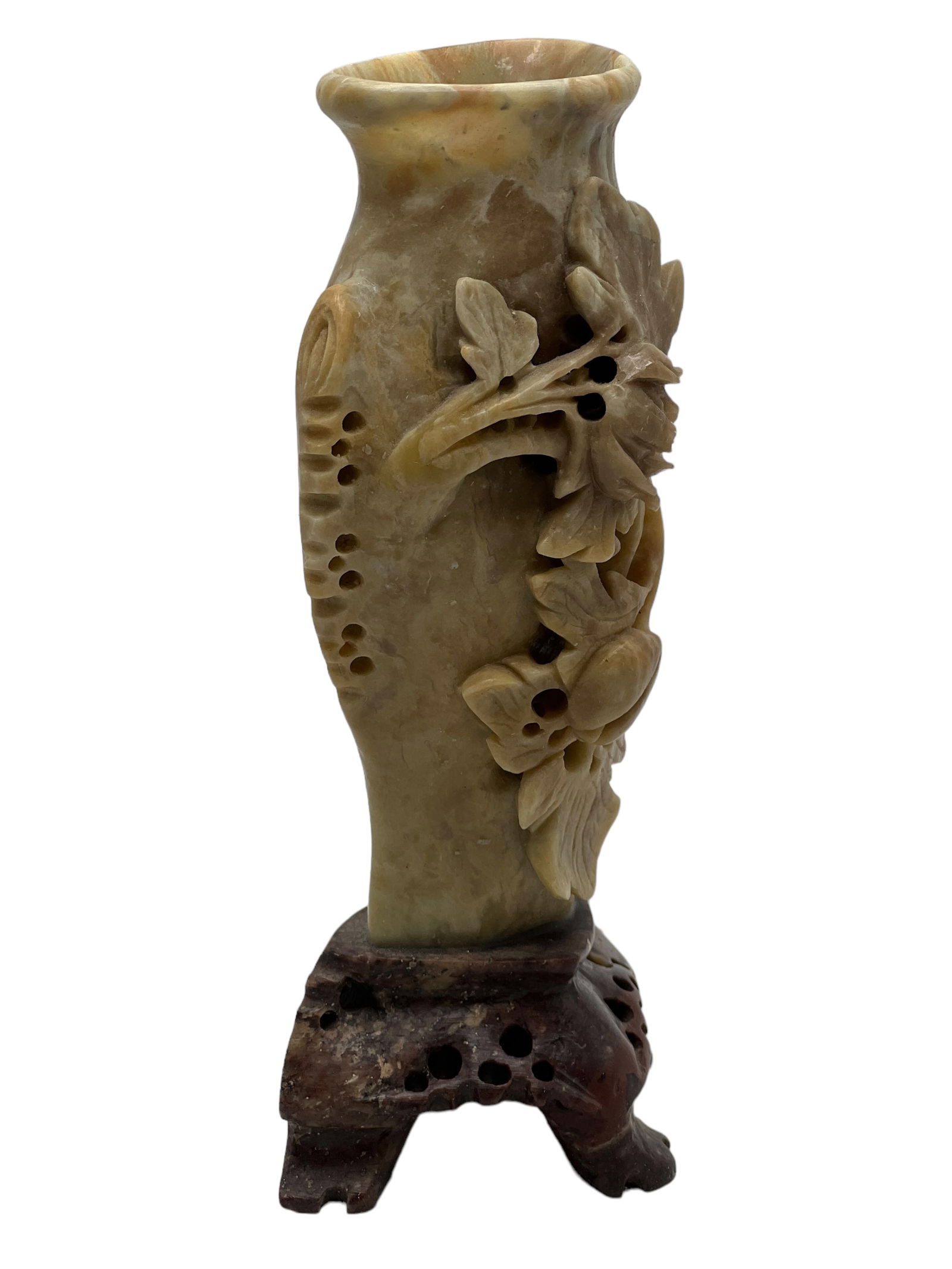 A Carved Soapstone Vase with Box - 3
