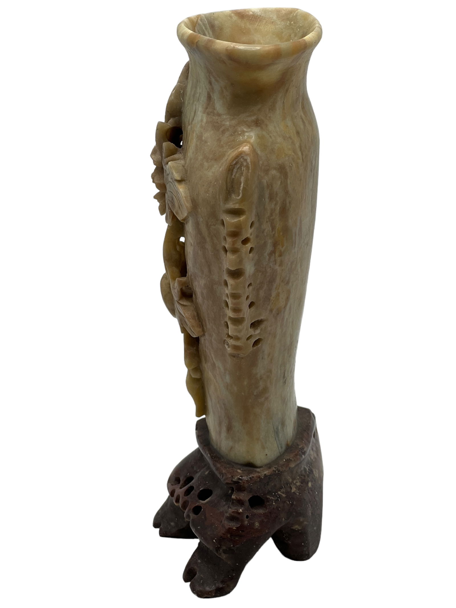 A Carved Soapstone Vase with Box - 5