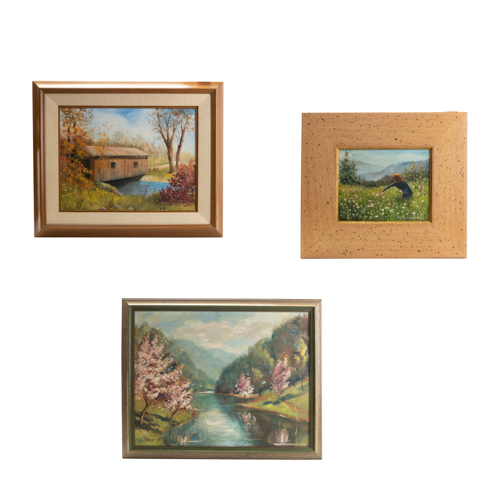 THREE FRAMED OIL PAINTINGS ON CANVAS, SIGNED (1 of 6)