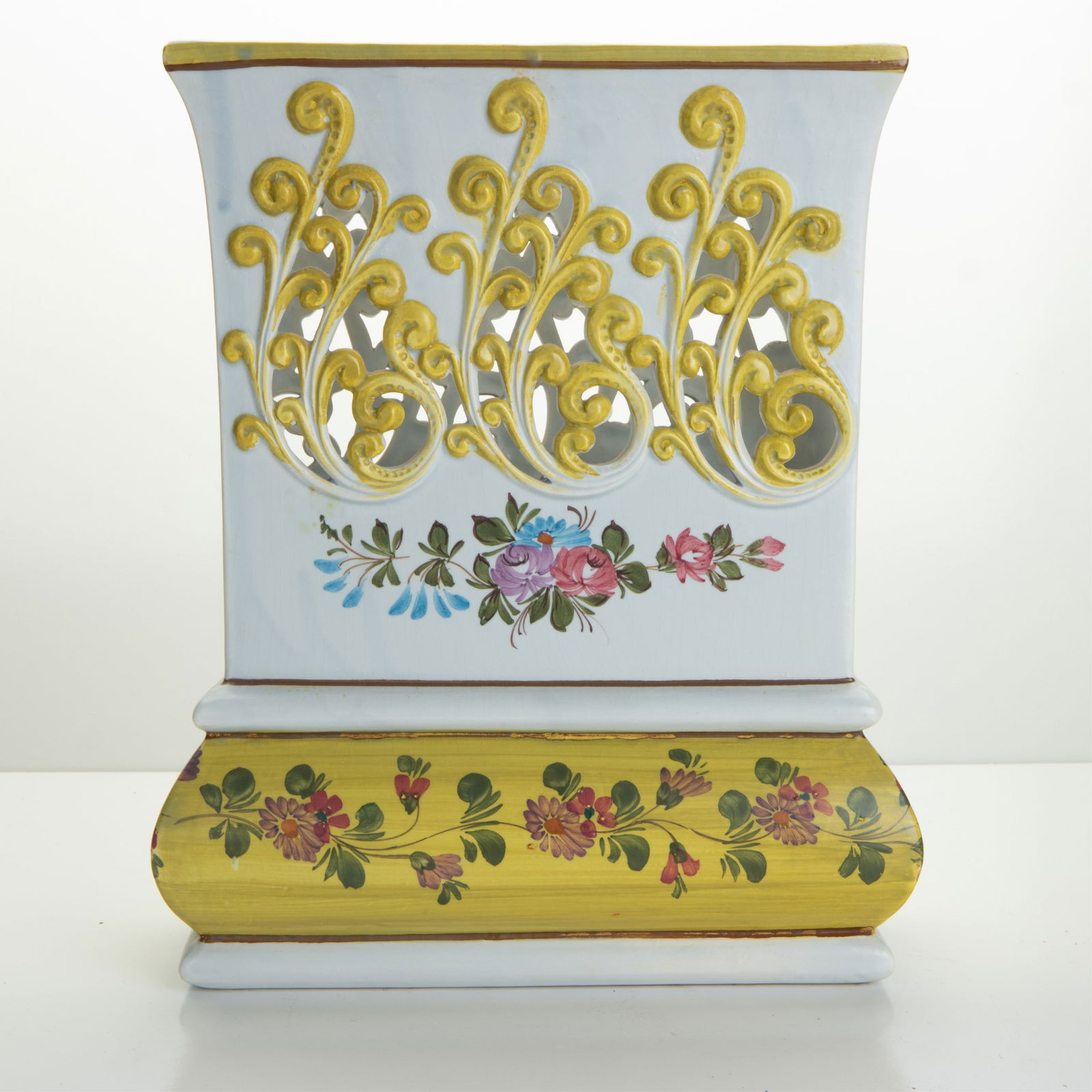 OPENWORK PORCELAIN RECTANGULAR VASE - 3