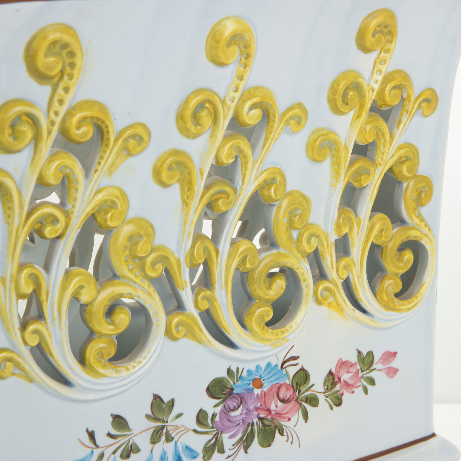 OPENWORK PORCELAIN RECTANGULAR VASE - 6