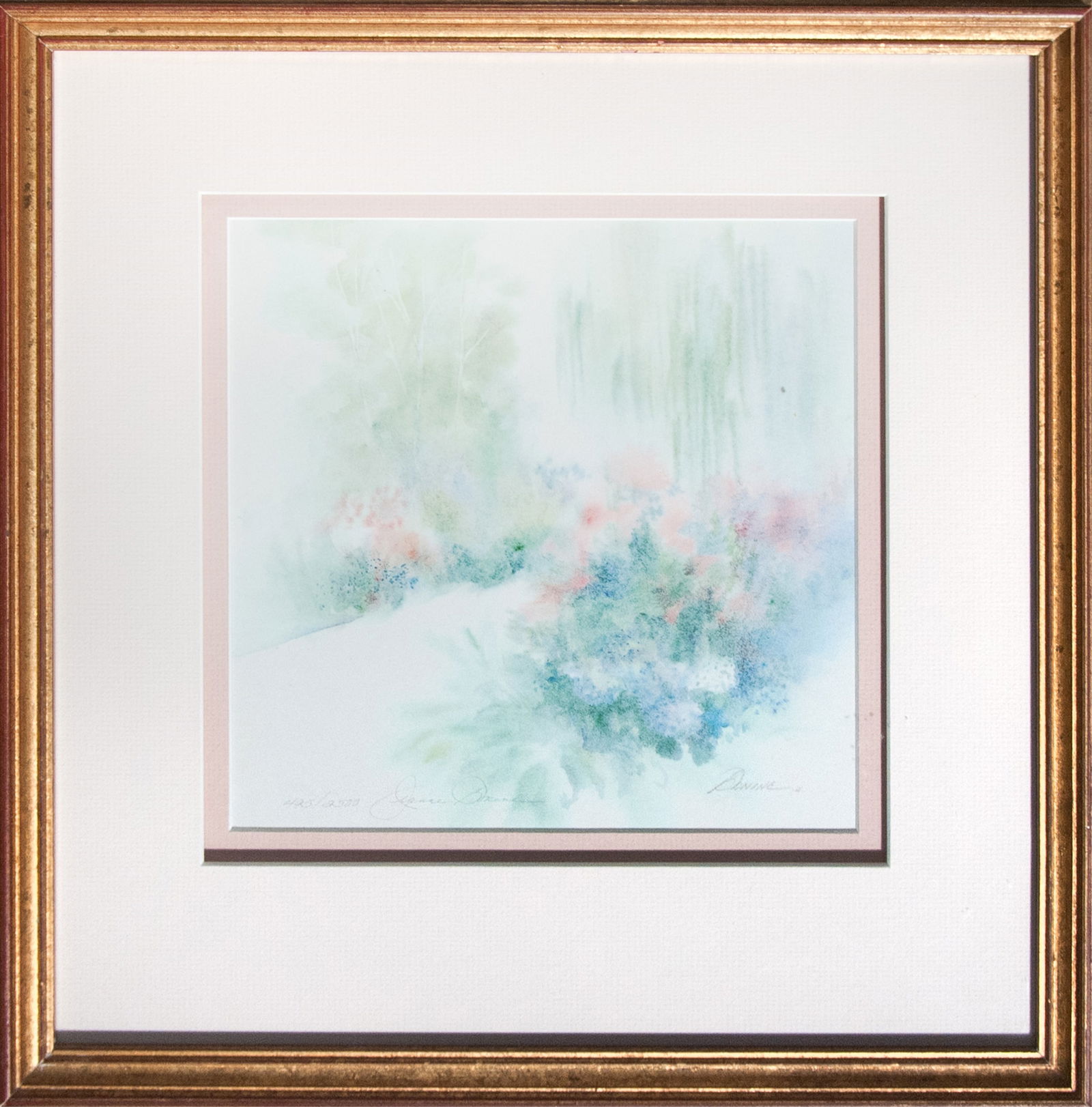 FRAMED WATERCOLOUR LITHO "JEANNE BONINE" (1 of 1)