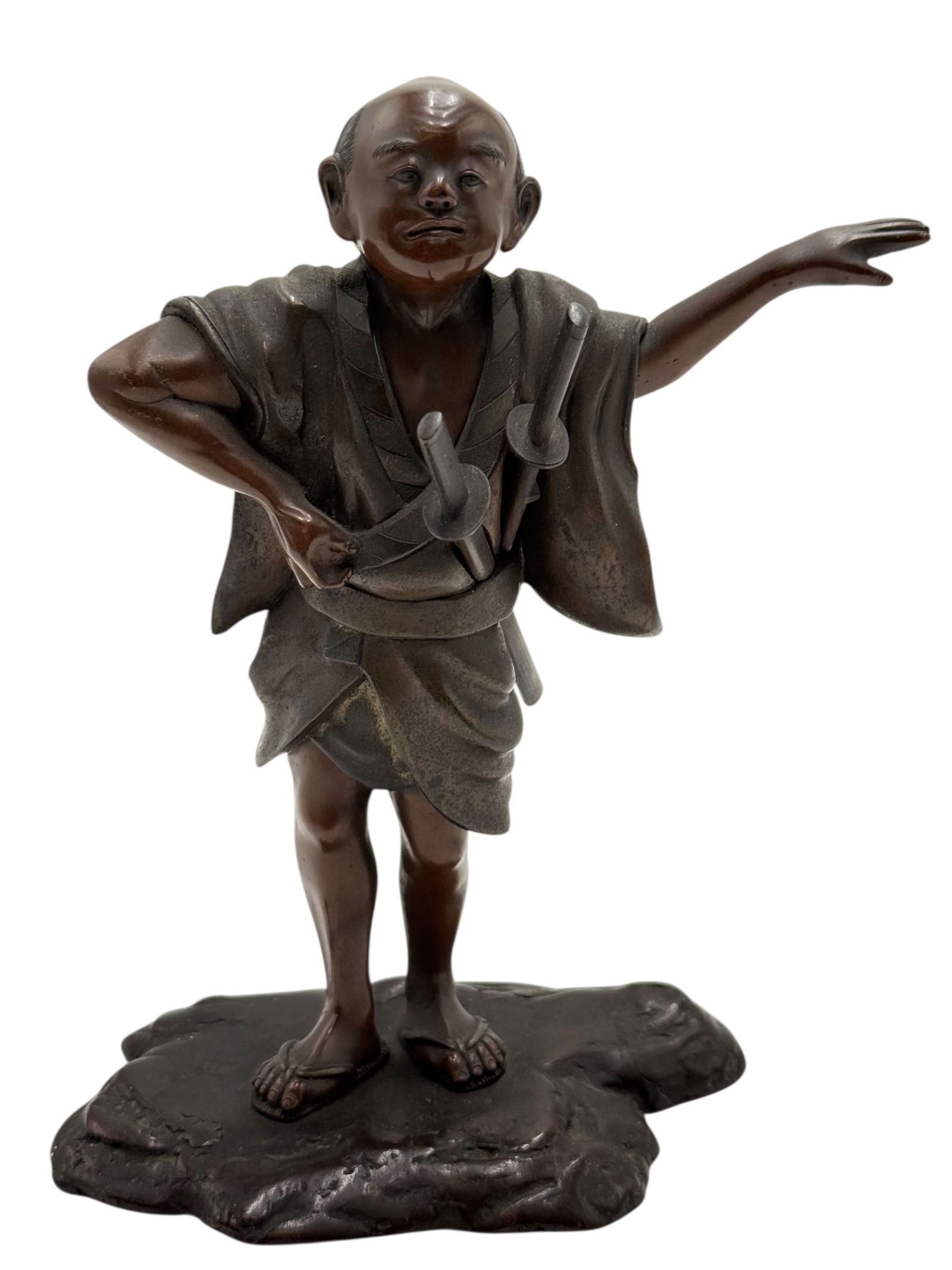 Vintage Japanese Samurai Bronze Figure: Vintage Japanese Samurai Bronze FigureH: 6 1/2 inches (16.5 cm) W: 4 1/2 inches (11.4 cm)