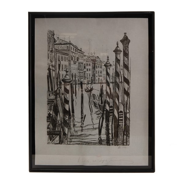 FRAMED ART BY A. LEVY 1979 "VENICE GONDOLAS" (1 of 6)