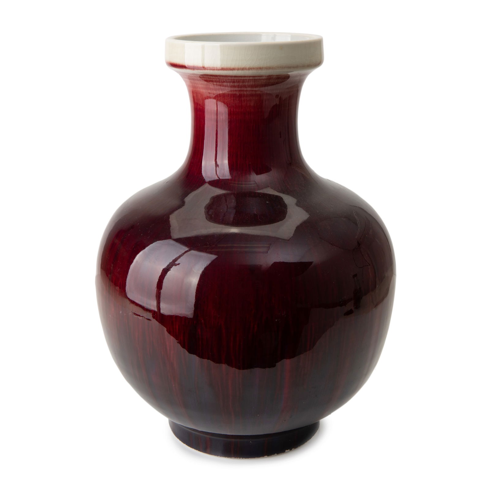 CHINESE OXBLOOD RED GLAZED VASE (1 of 6)