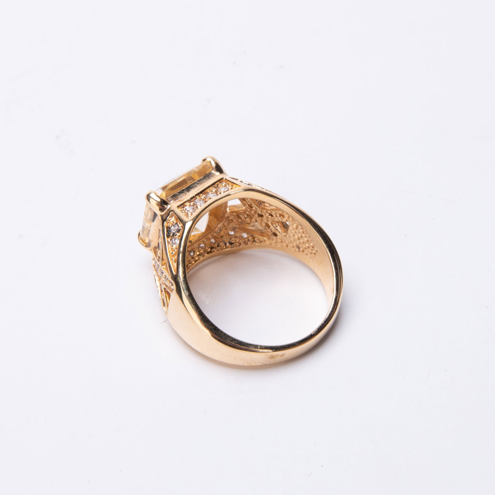 SILVER AND SUARE STONE RING - 3