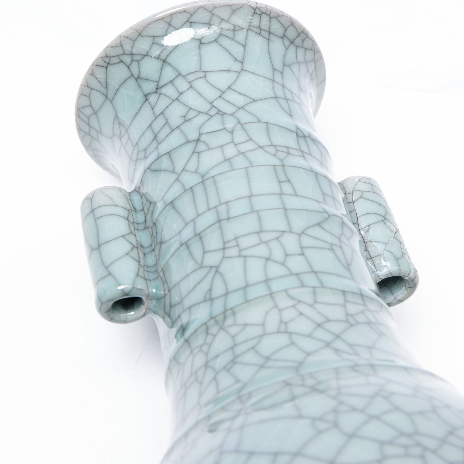 Chinese Ge- Type Double Handled Porcelain Vase - 2