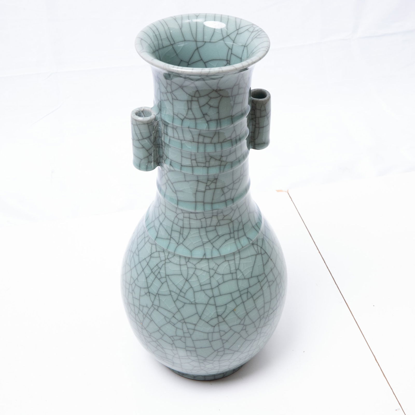 Chinese Ge- Type Double Handled Porcelain Vase - 3