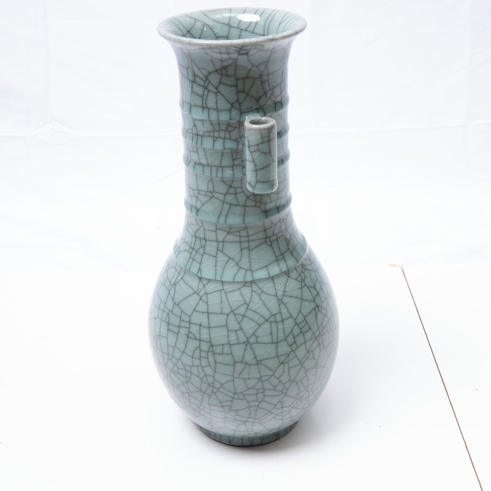 Chinese Ge- Type Double Handled Porcelain Vase - 4