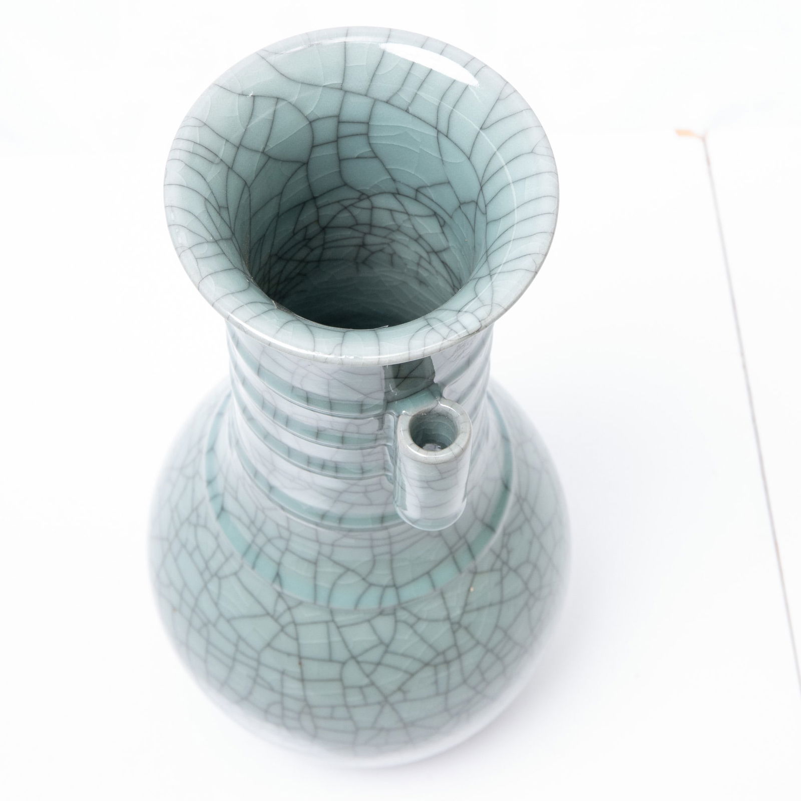 Chinese Ge- Type Double Handled Porcelain Vase - 5