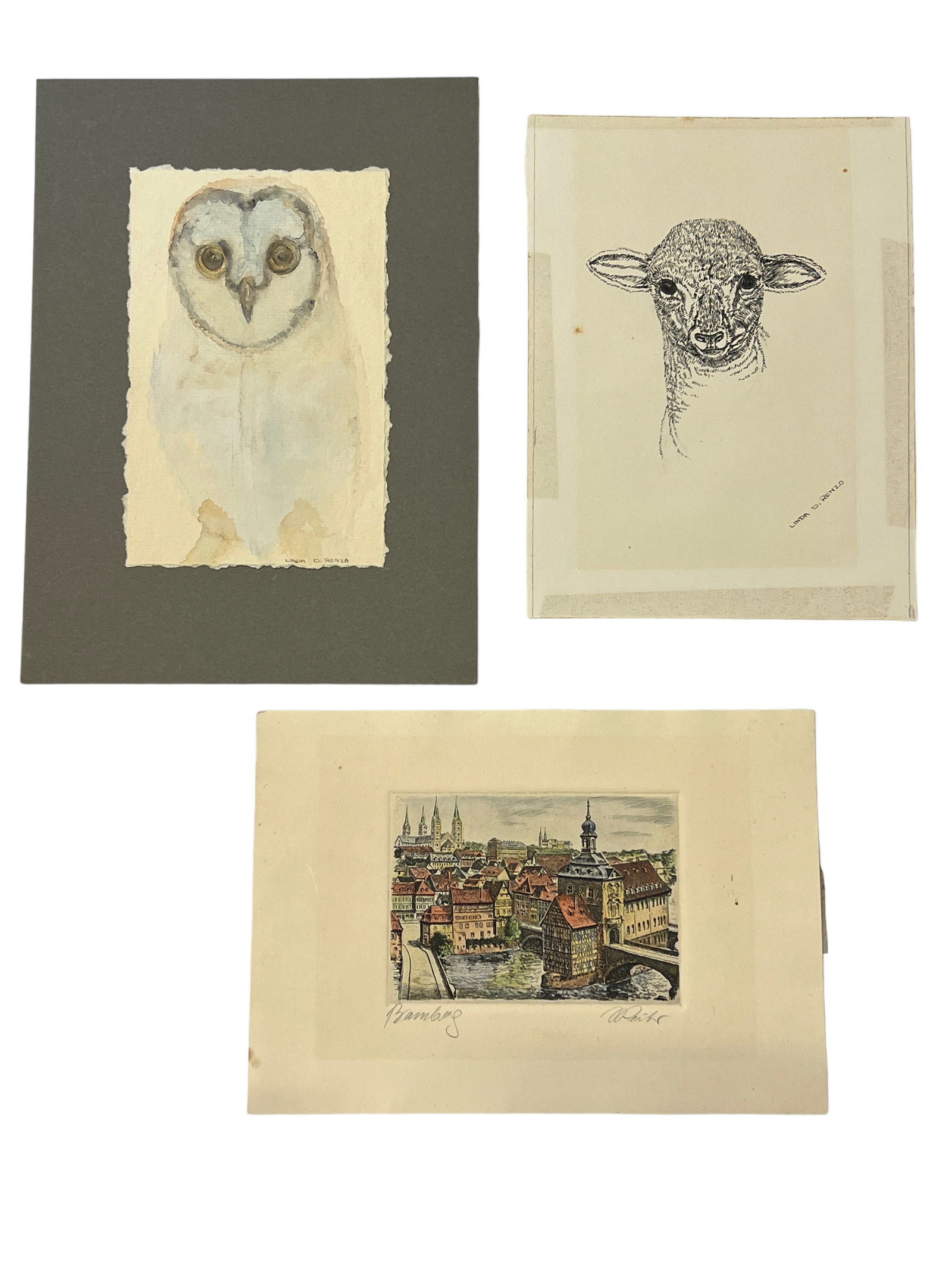 Three Pencil and Color Pencil Paintings (1 of 3)