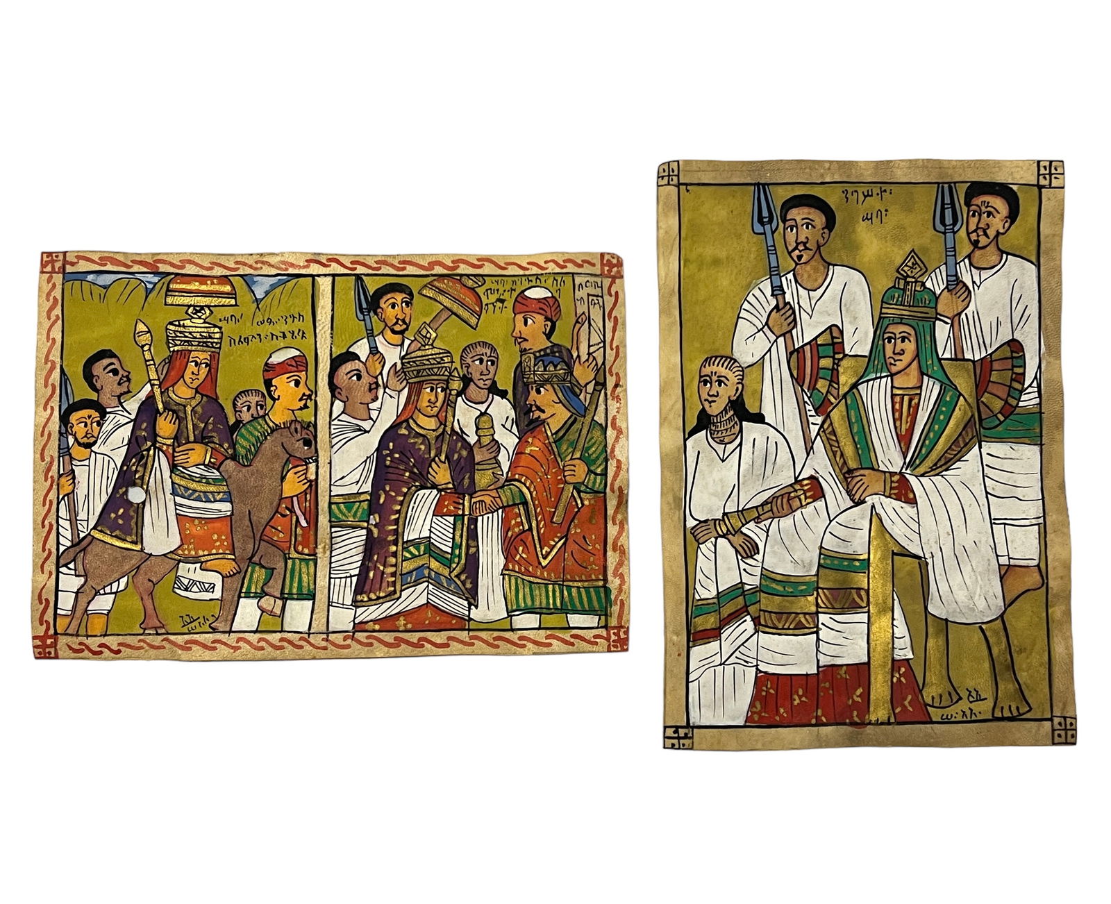 Two Watercolor Painting Adwa Didi And Arabic: Two Watercolor Painting Adwa Didi And ArabicH : 10 in ( 25.4 in ) W ; 6 3/4 in ( 17.14 cm ) H : 10 in ( 25.4 cm ) W : 7 in ( 17.78 cm )