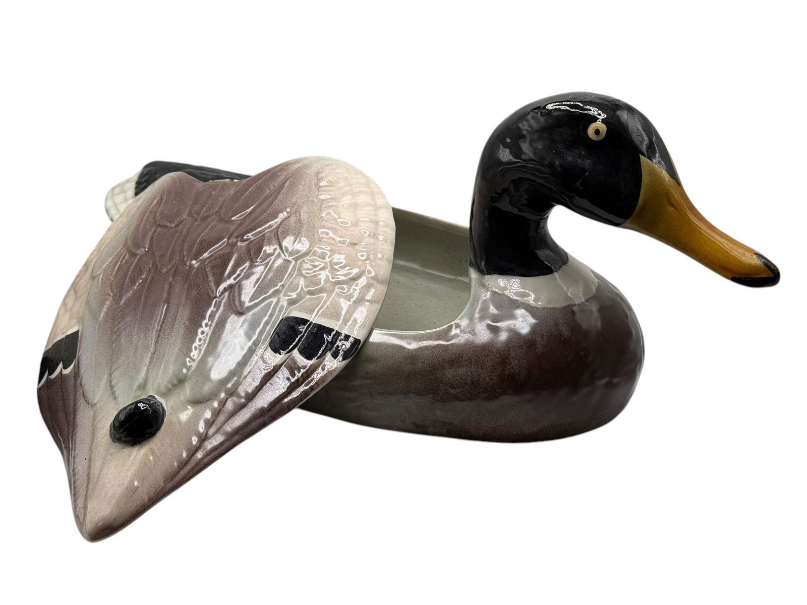 A Porcelain Duck Container with Lid - 2