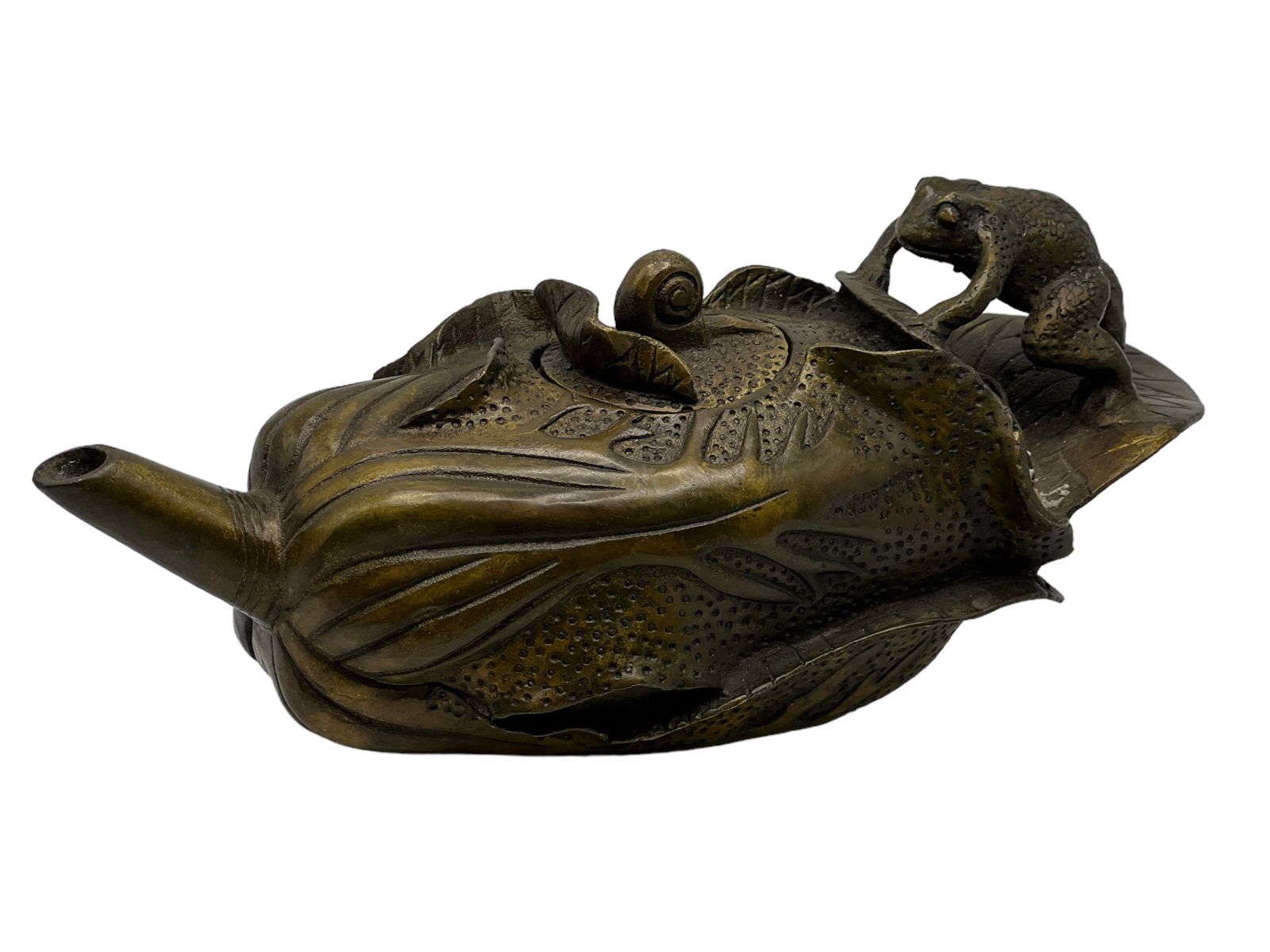 Chinese Bronze Copper Frog Tea Pot (1 of 9)