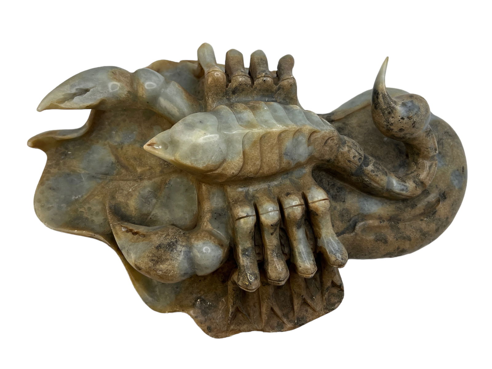Carved Stone Figure Of Scorpion: Carved Stone Figure Of ScorpionH : 3 1/2 in ( 8.89 cm ) W : 10 1/2 in ( 26.67 cm )