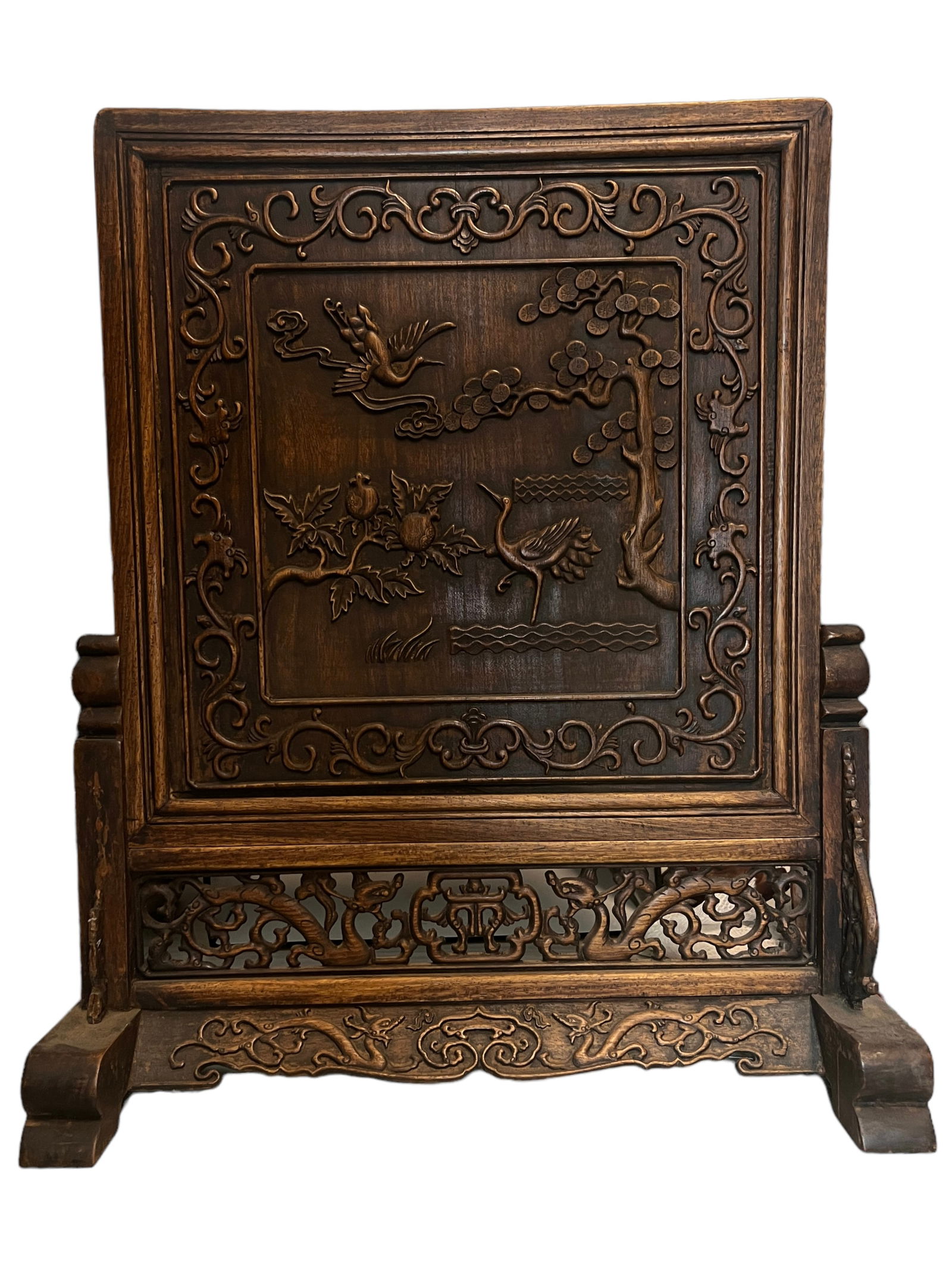 Chinese Bamboo Wood Carving Table Screen (1 of 9)