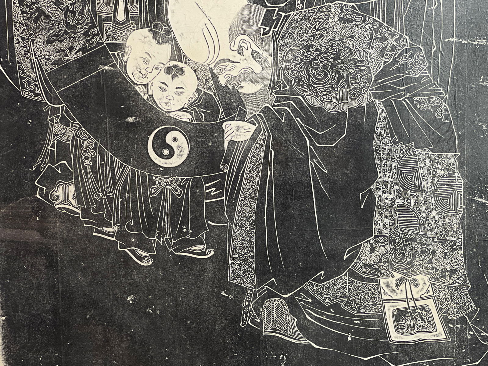 Large Framed Chinese Rubbing - 7