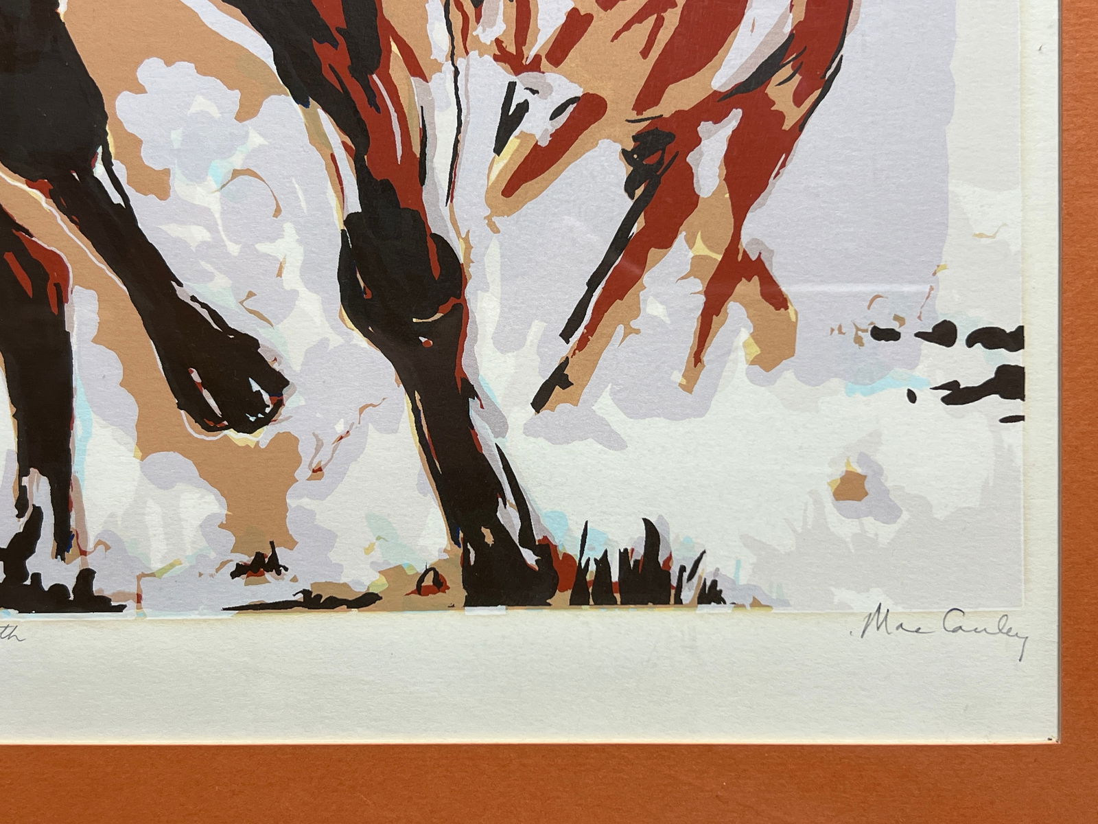 Signed McCauley Western Lithograph Print - 2