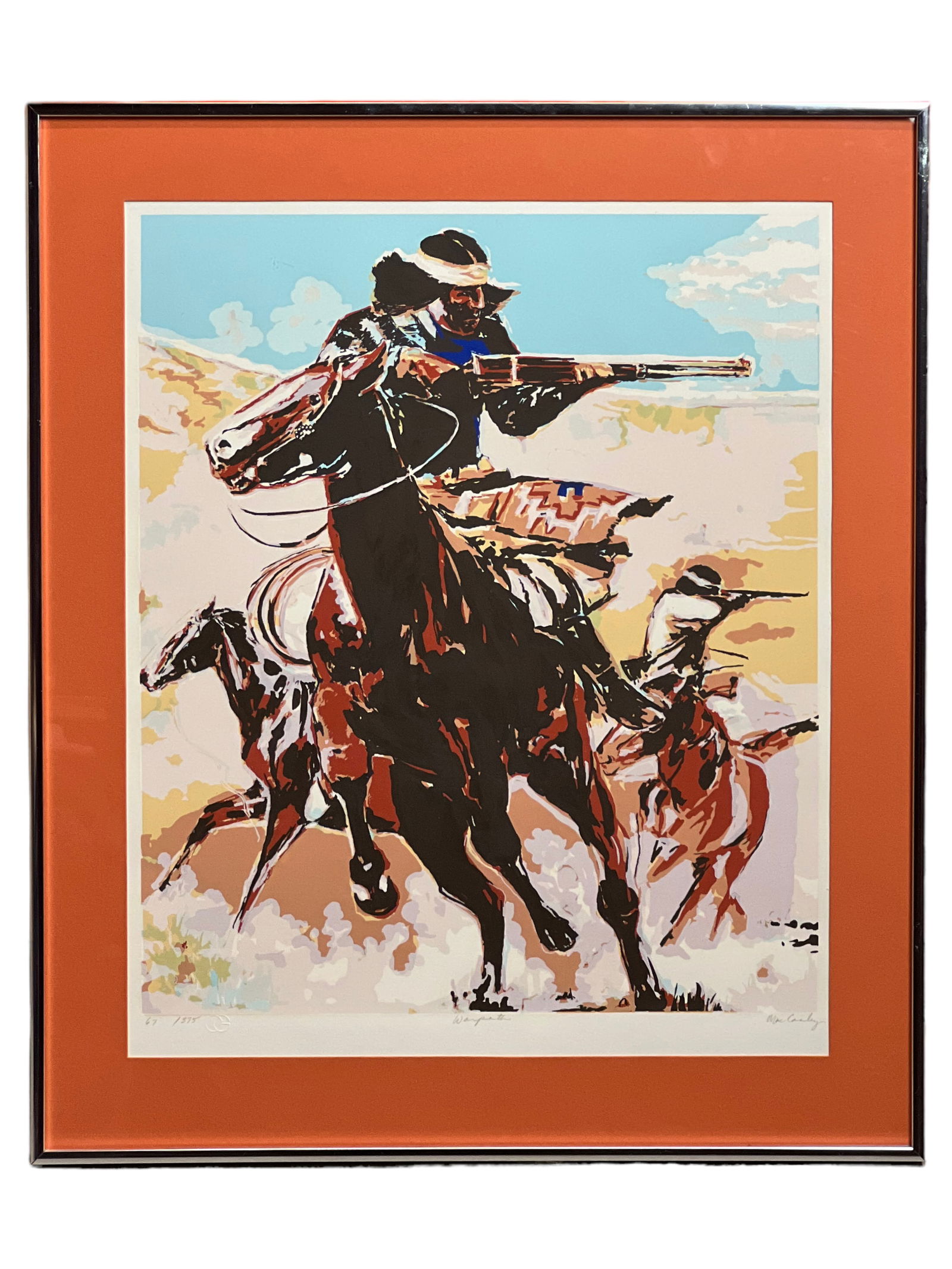 Signed McCauley Western Lithograph Print (1 of 6)