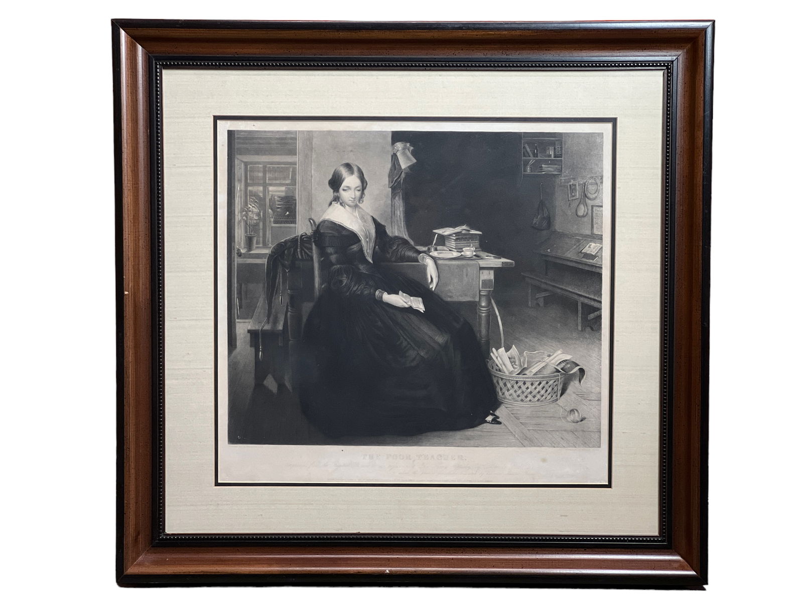 Painted by R. Redgrave "The Poor Teacher": Painted by R. Redgrave "The Poor Teacher"H : 28 1/2 in ( 72.39 cm ) W : 30 1/4 in ( 76.84 cm )