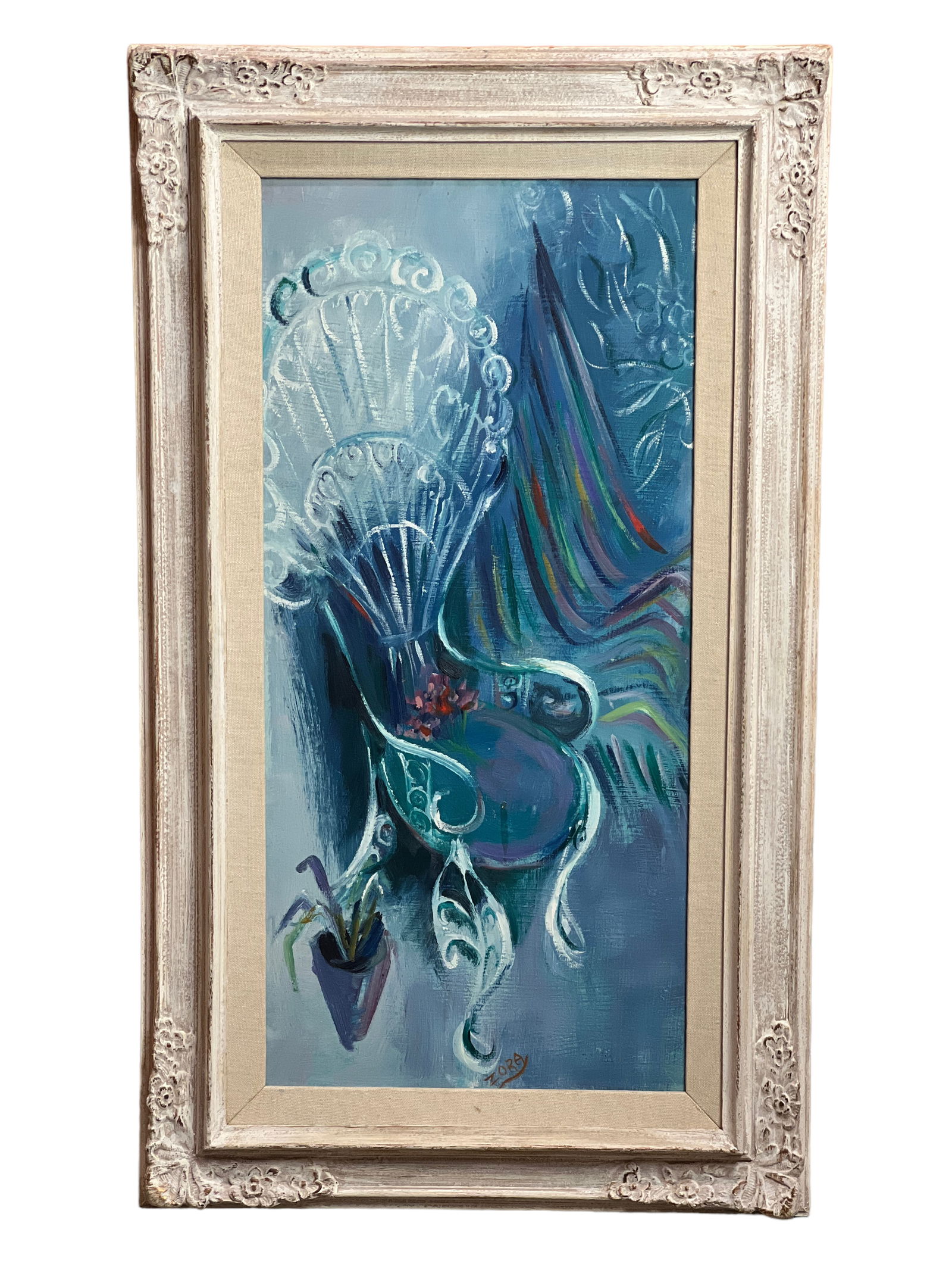 Oil Painting "Bird of Paradise": Oil Painting "Bird of Paradise"H : 36.1/2 in ( 92.71 cm ) W : 21 1/4 in ( 53.98 cm )