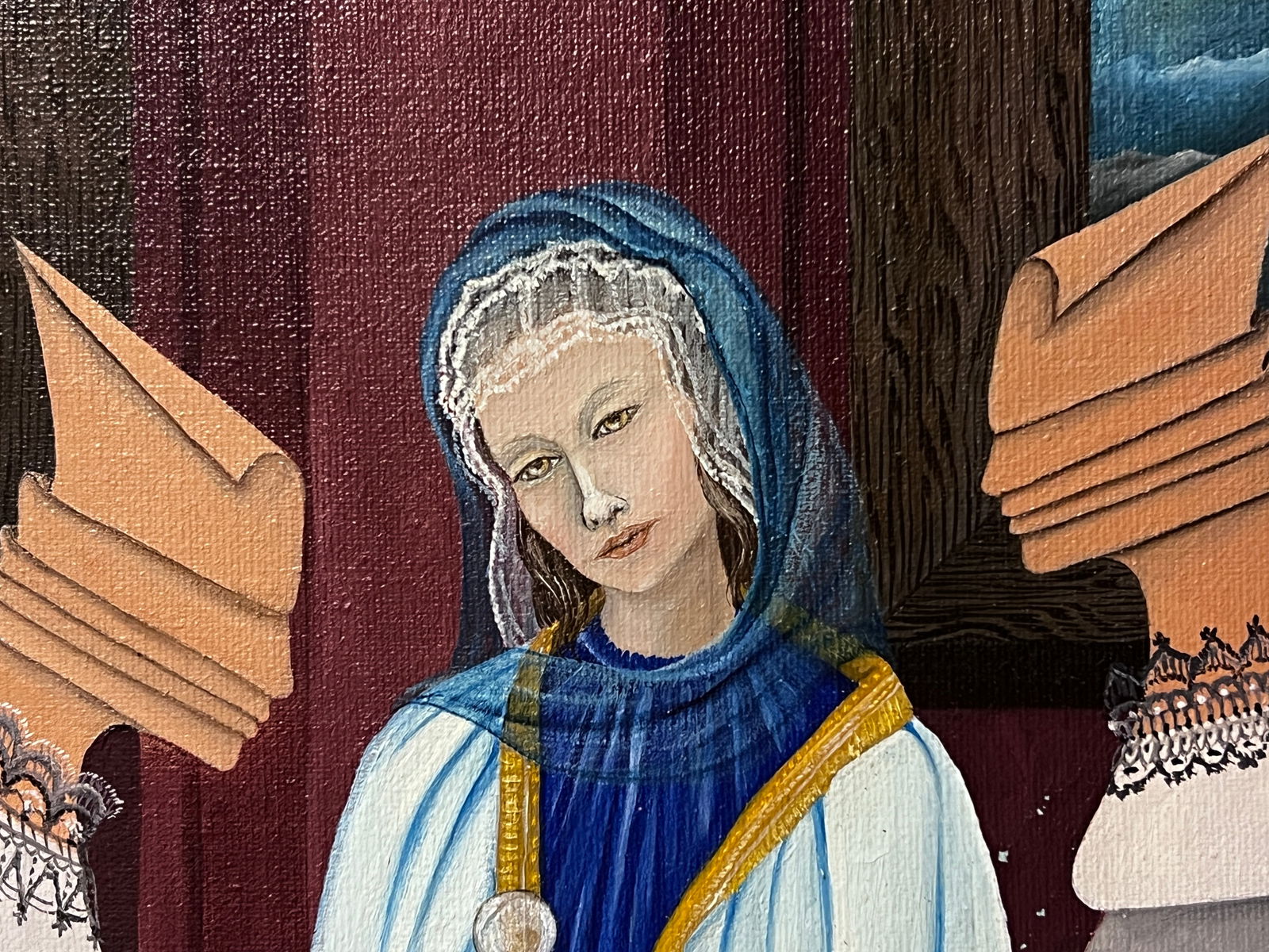 Unsigned Oil Painting "The Last Supper" - 3