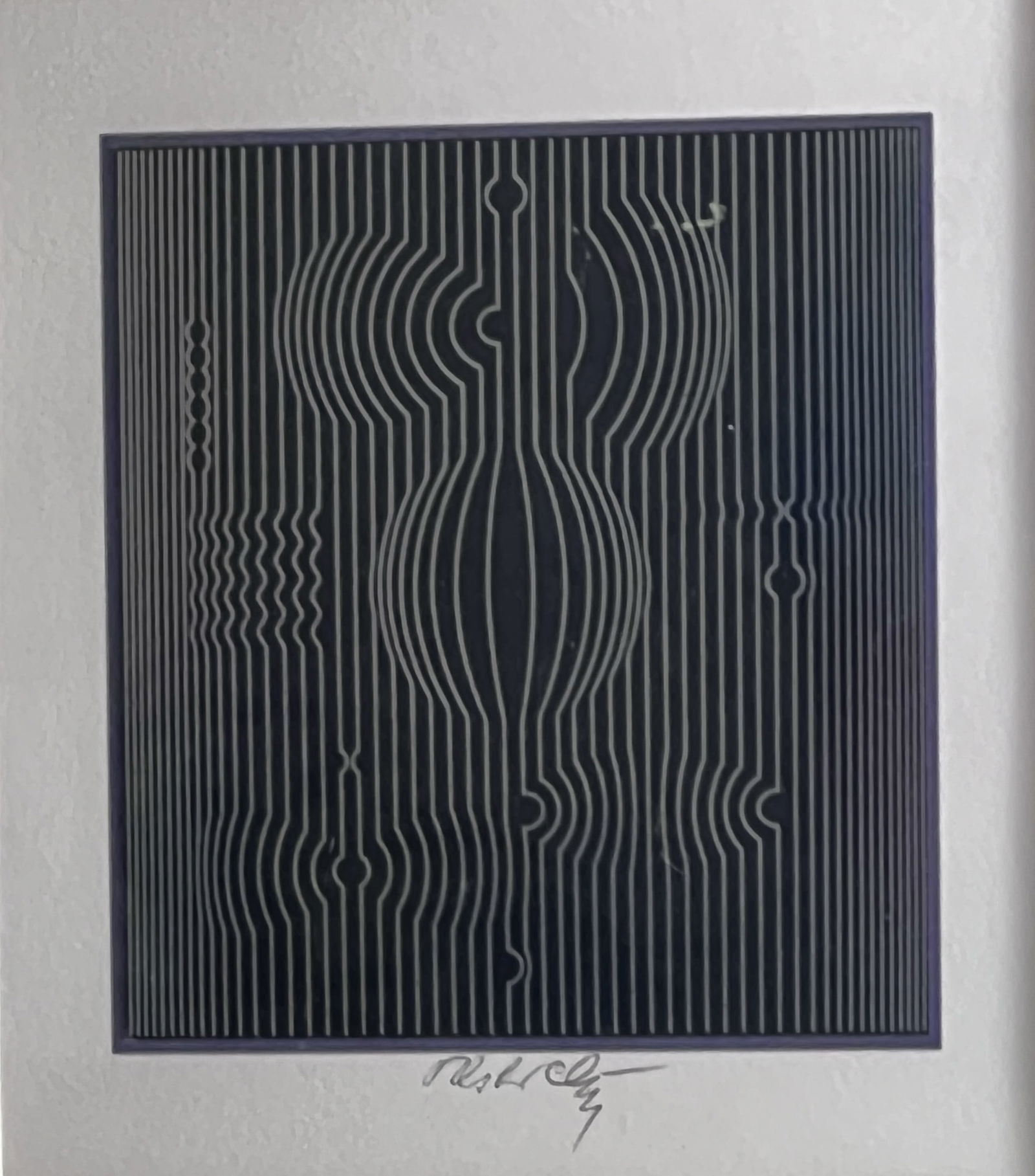 Acrylic Victor Vasarely Heliogravure Print Signed: Acrylic Victor Vasarely Heliogravure Print SignedH : 23 1/4 in ( 59.06 cm ) W : 19 1/2 in ( 49.53 cm )