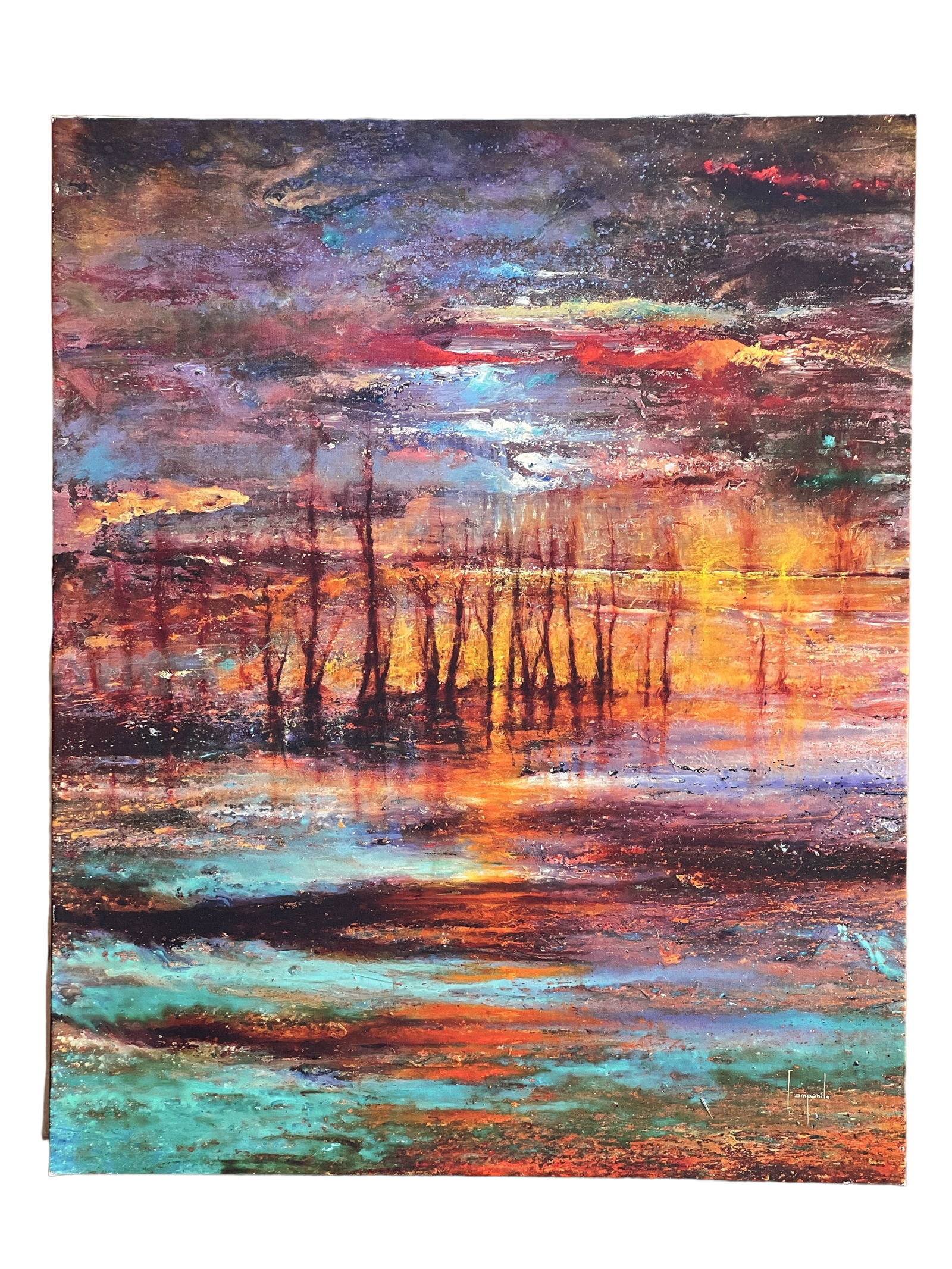 Oil on Canvas, Signed Campanile: Oil on Canvas, Signed CampanileH : 42 in ( 106.68 cm ) W : 34 in ( 86.36 cm ) Provenance: Contemporary Masters Gallery In Island in Maui County, Hawaii.