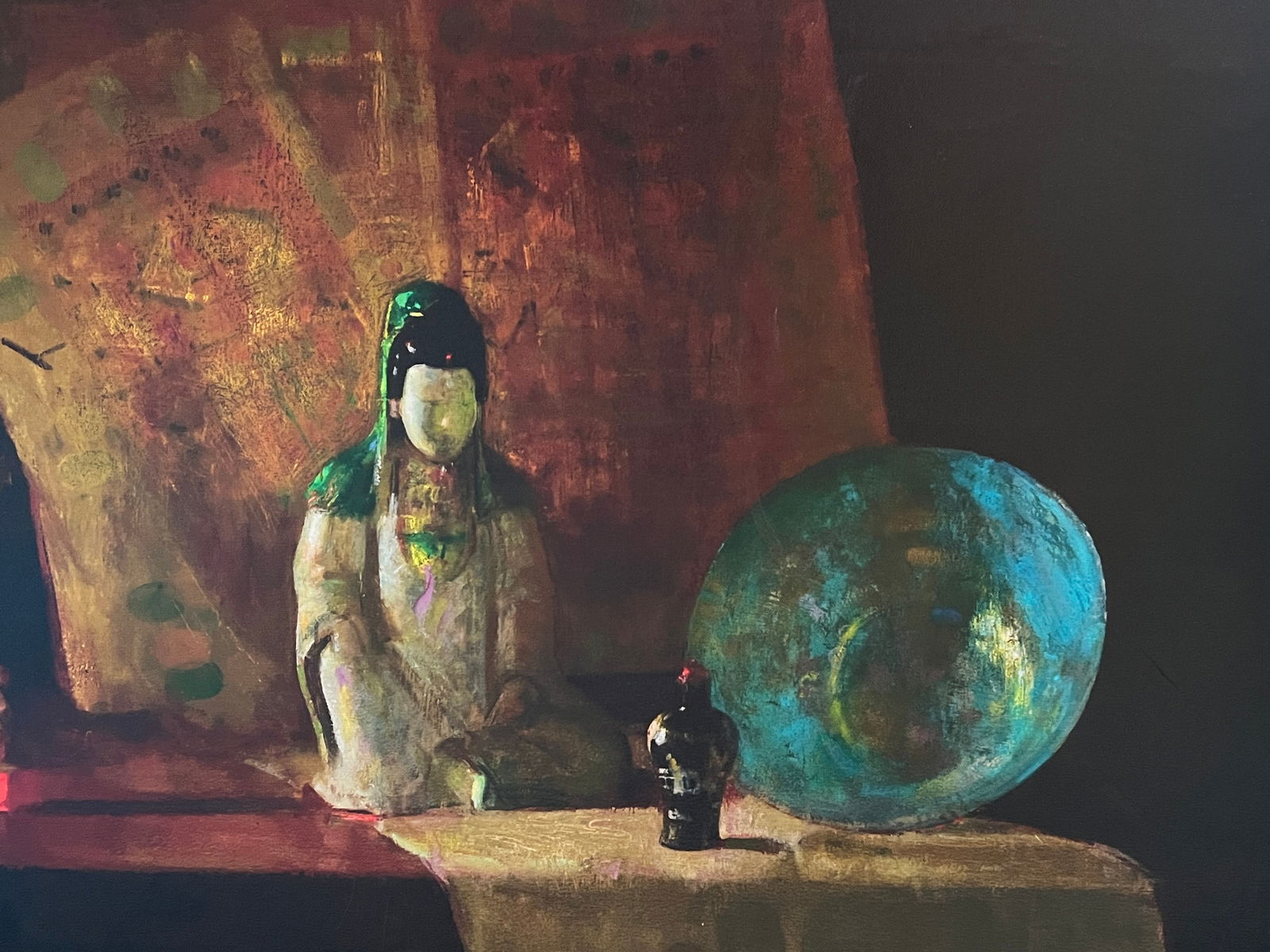 Chinese Oil Painting on Canvas, Signed: Chinese Oil Painting on Canvas, SignedH : 25 1/4 in ( 64.14 cm ) W : 29 1/2 in ( 74.93 cm ) Provenance: Contemporary Masters Gallery In Island in Maui County, Hawaii.