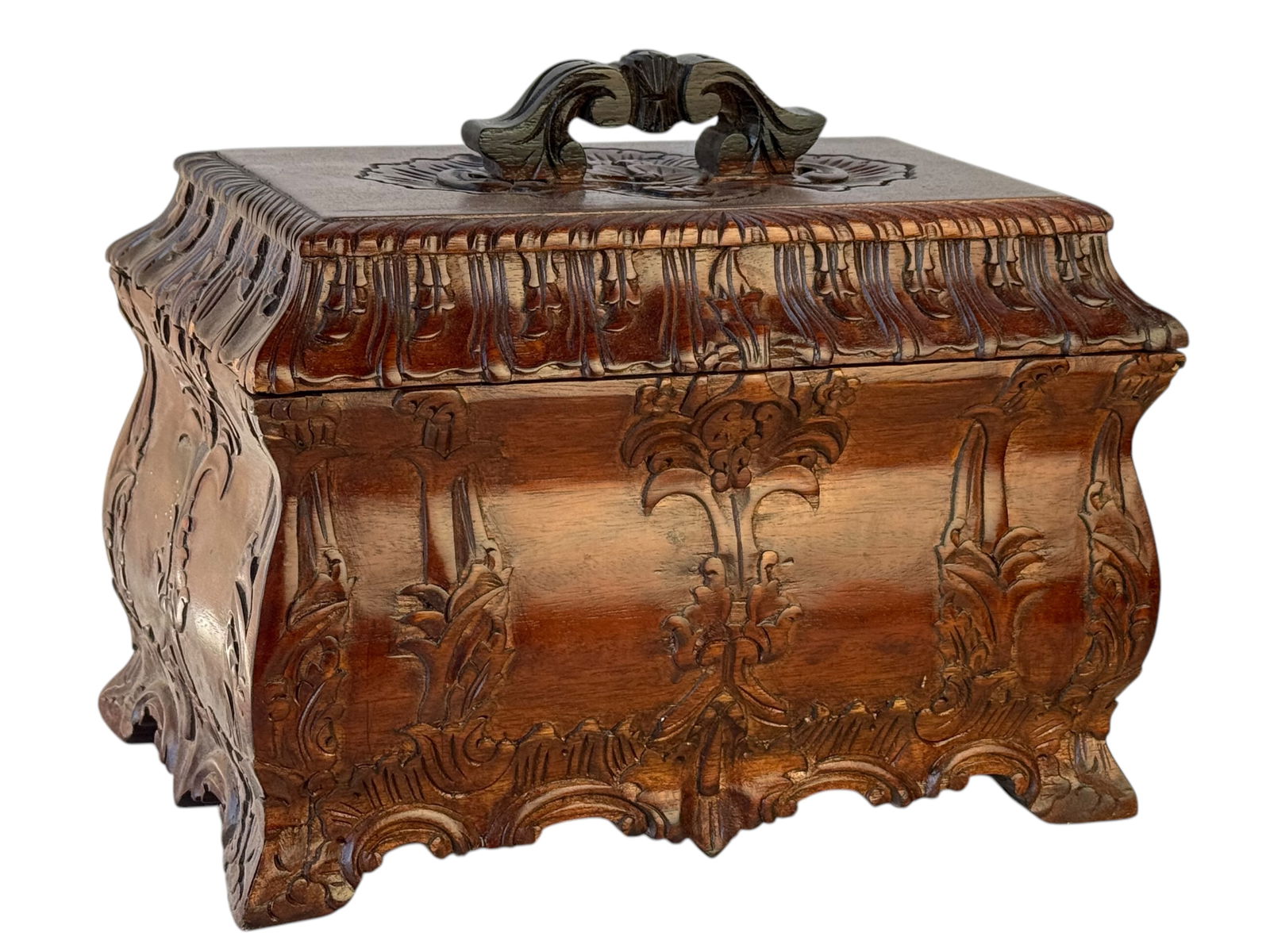 Victorian Style Wooden Tea Caddy Chest Box (1 of 4)