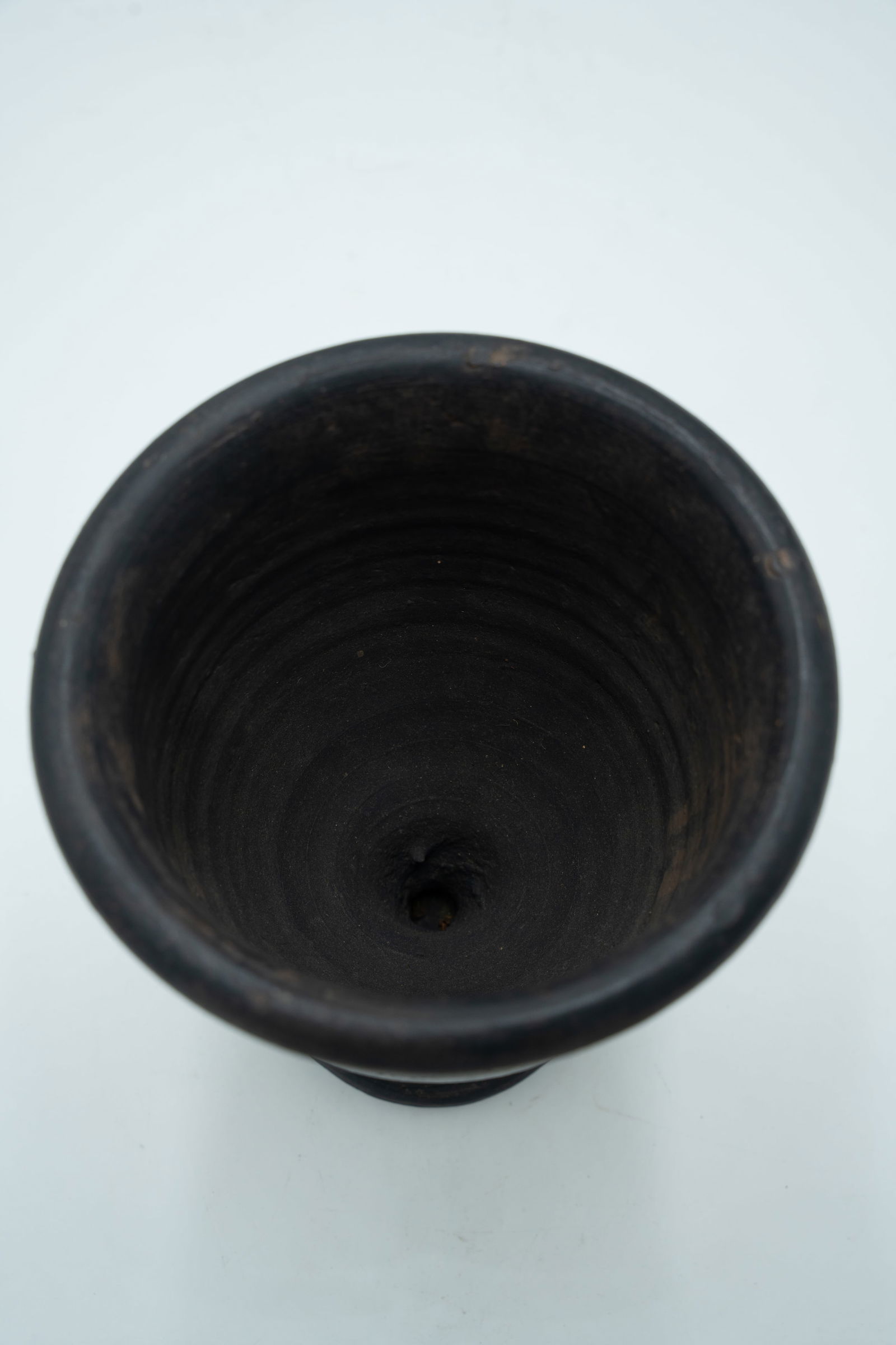 Black Terracotta Goblet with Fluted Design - 4